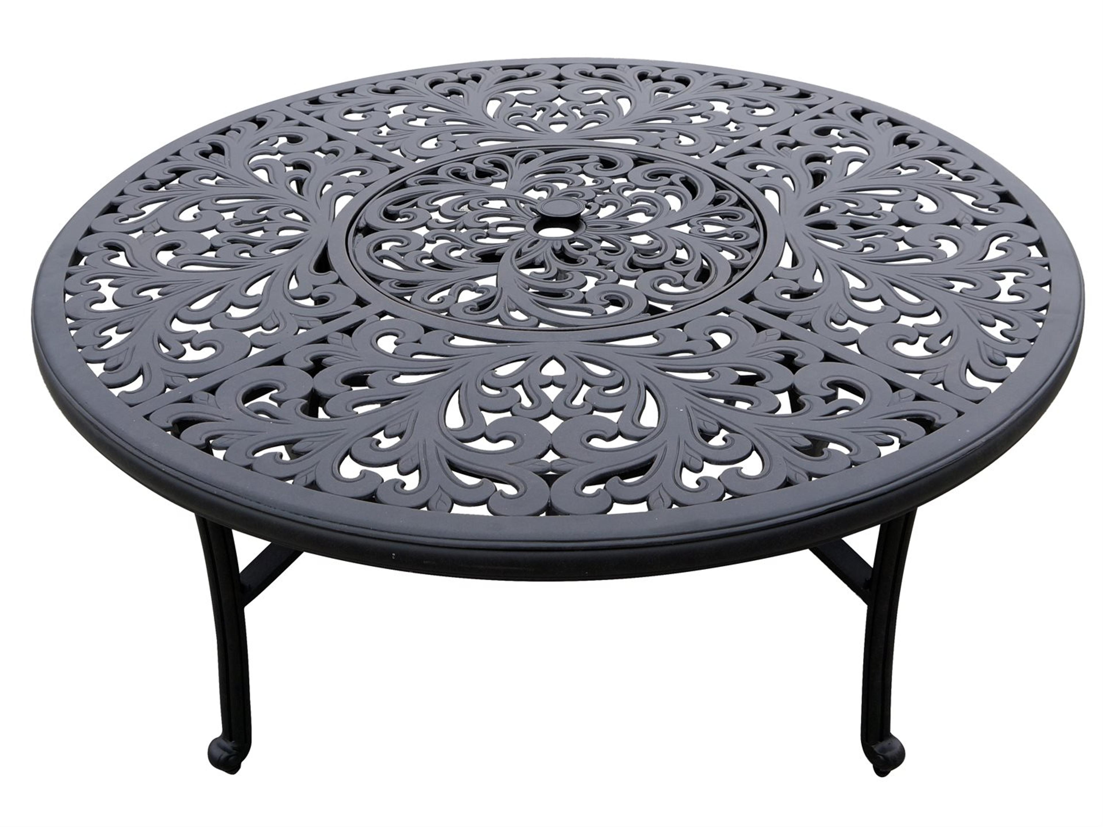 Darlee Outdoor Living Series 80 Cast Aluminum Antique Bronze Round Chat Table with Ice Bucket