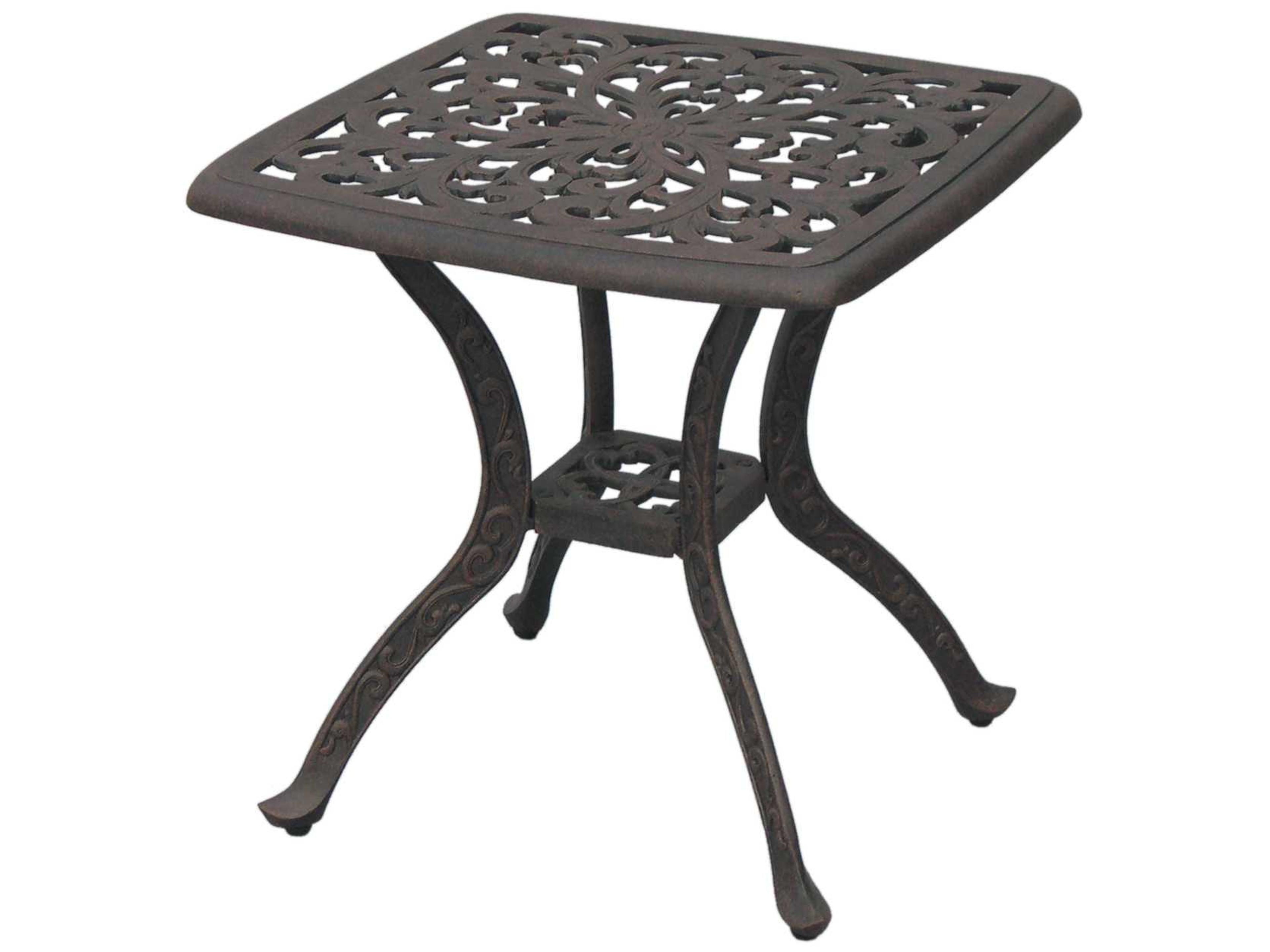 Darlee Outdoor Living Series 80 Cast Aluminum Antique Bronze Square End Table