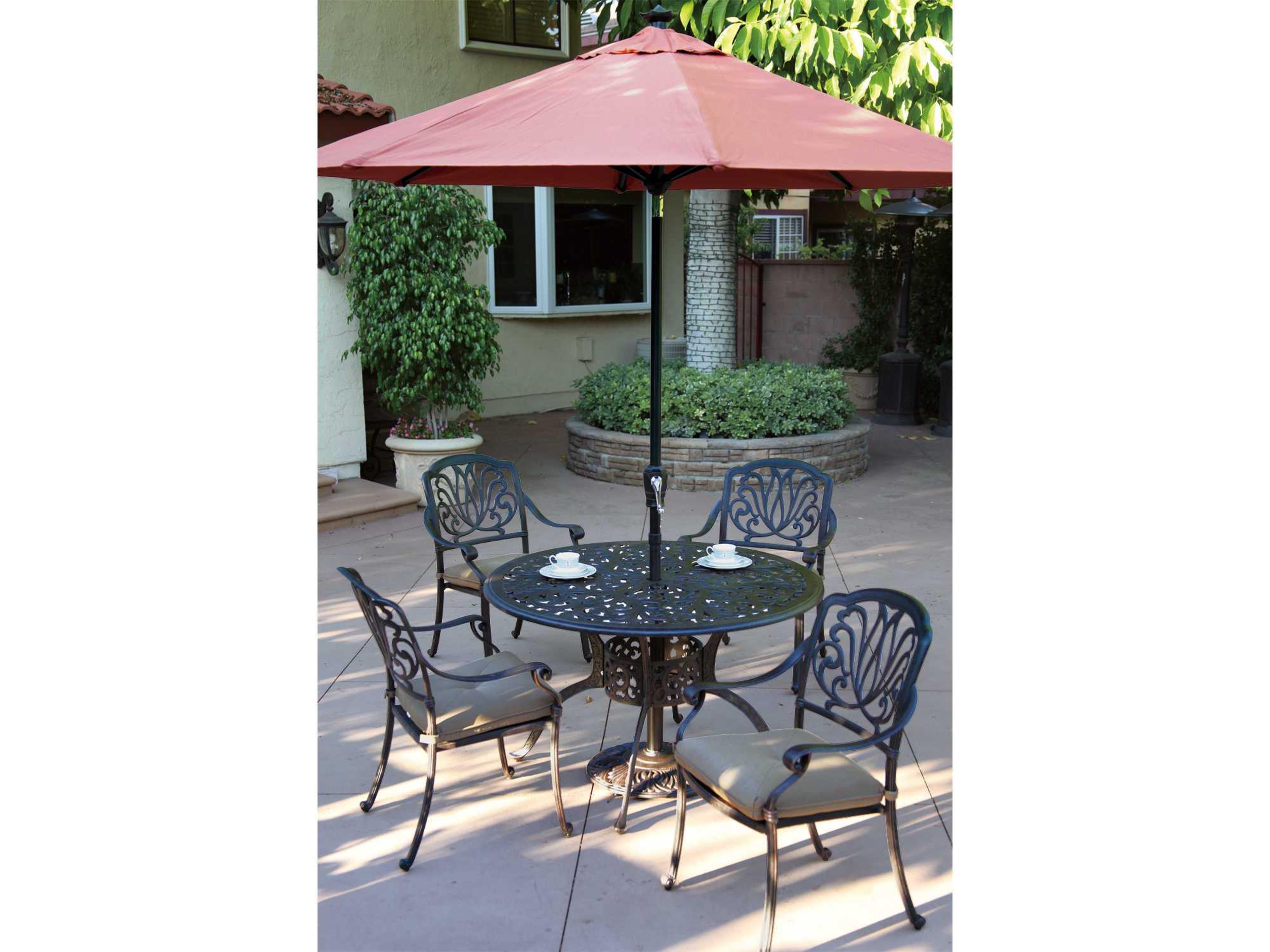Darlee Outdoor Living Elisabeth Casual Cushion Antique Bronze Cast Aluminum Dining Set