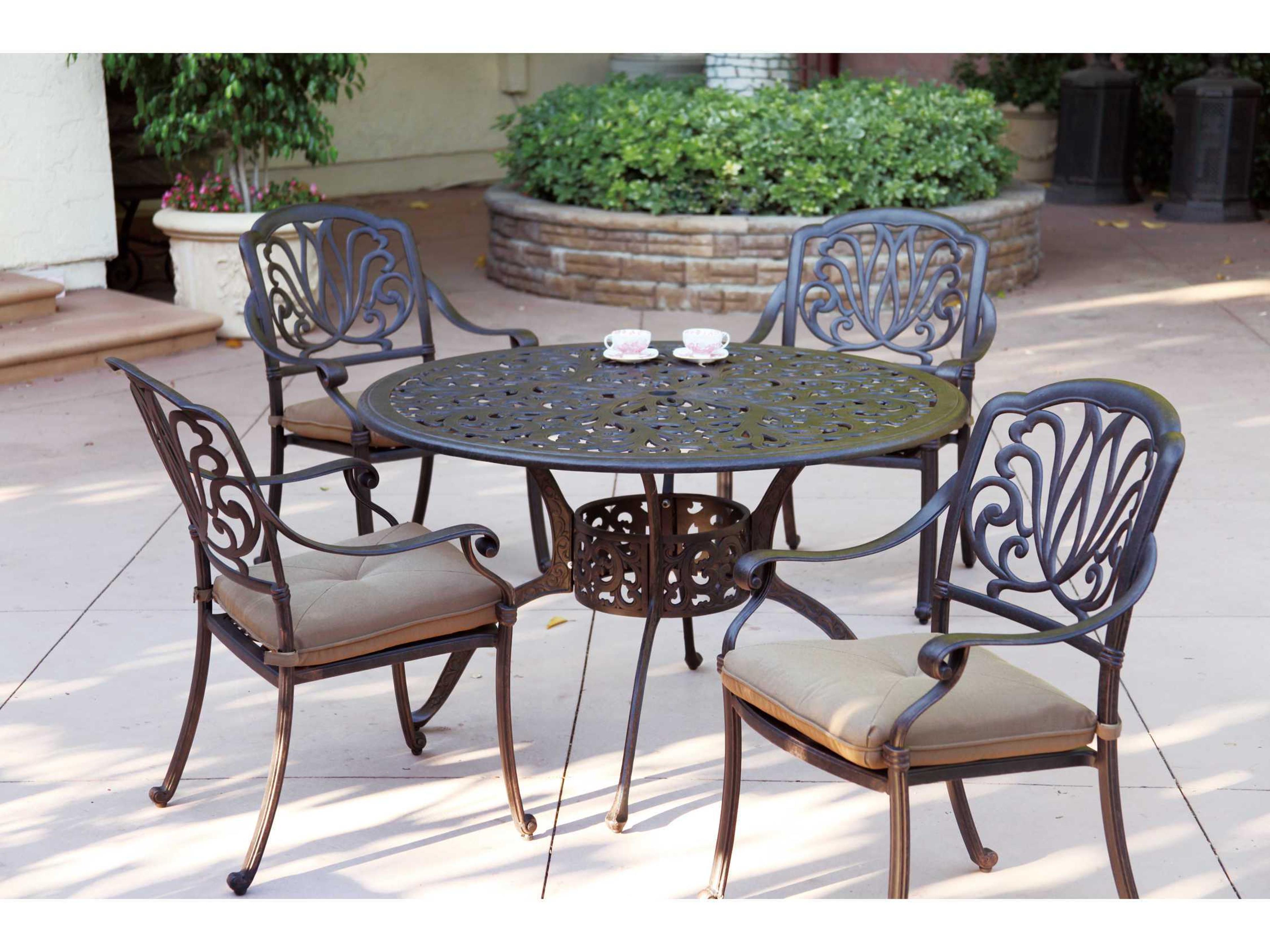 Darlee Outdoor Living Elisabeth Casual Cushion Antique Bronze Cast Aluminum Dining Set