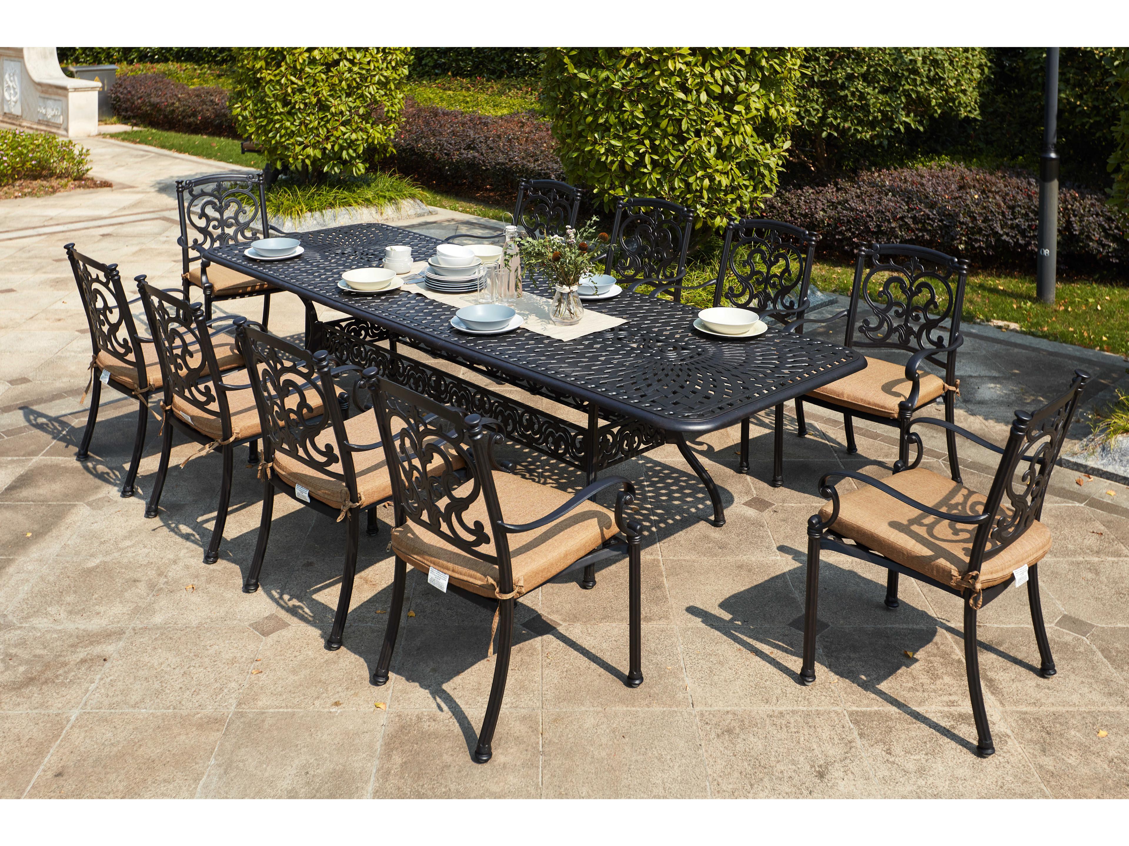 Darlee Outdoor Living Santa Barbara Cast Aluminum Antique Bronze 11 Piece Dining Set