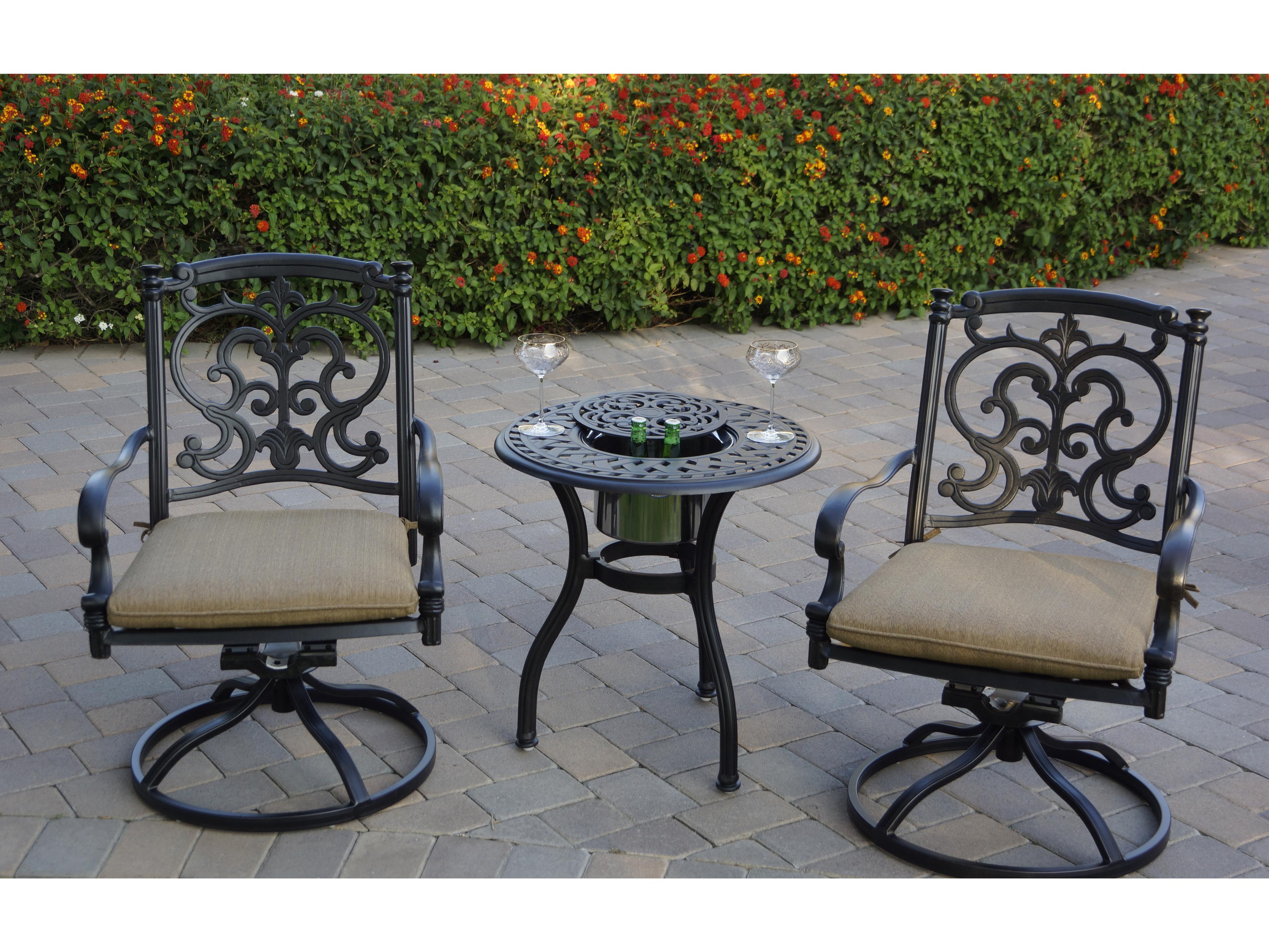 Darlee Outdoor Living Santa Barbara Antique Bronze Cast Aluminum Cushion Lounge Set