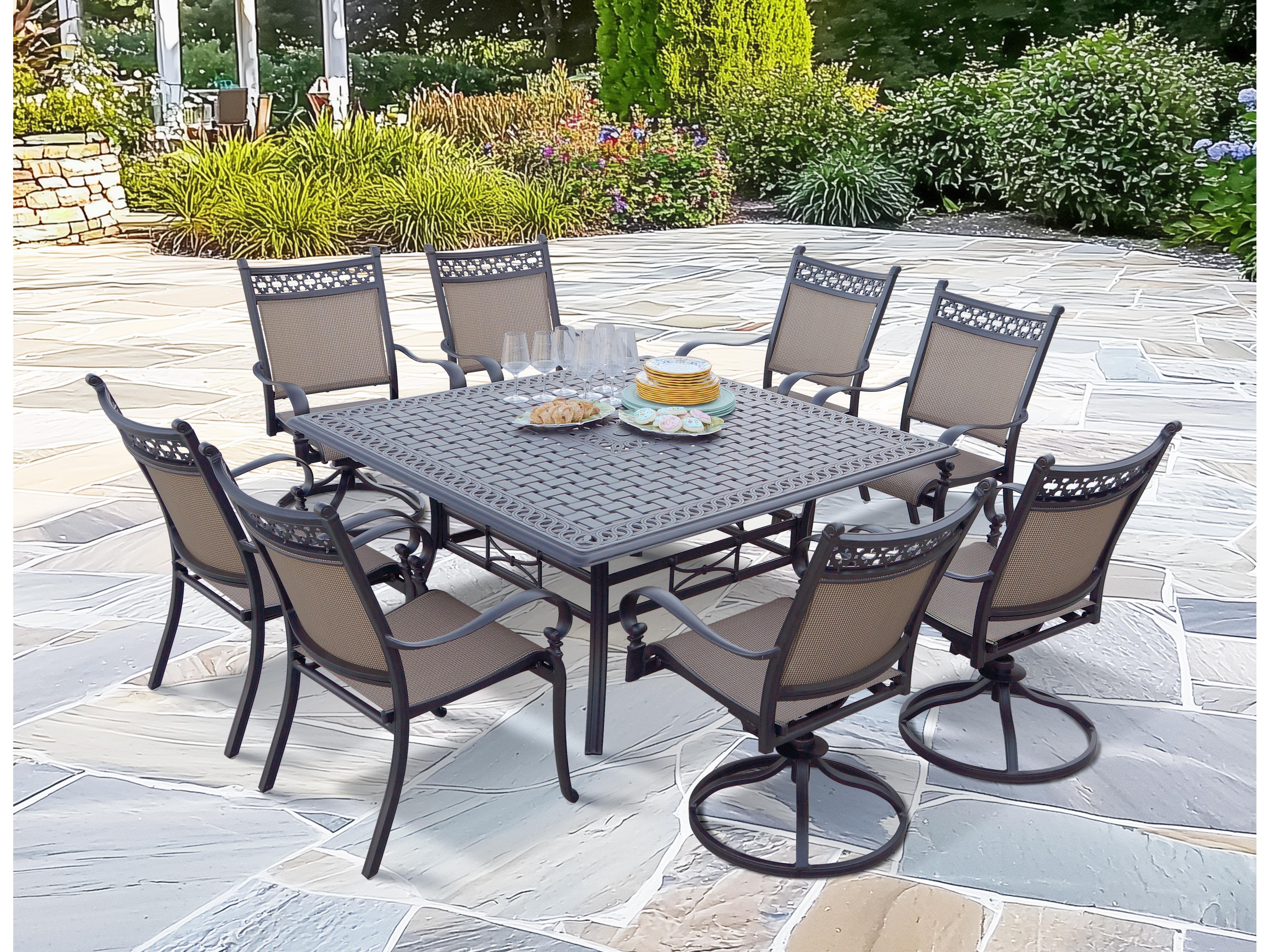 Darlee Outdoor Living Mountain View Cast Aluminum 9-Piece Patio Dining Set
