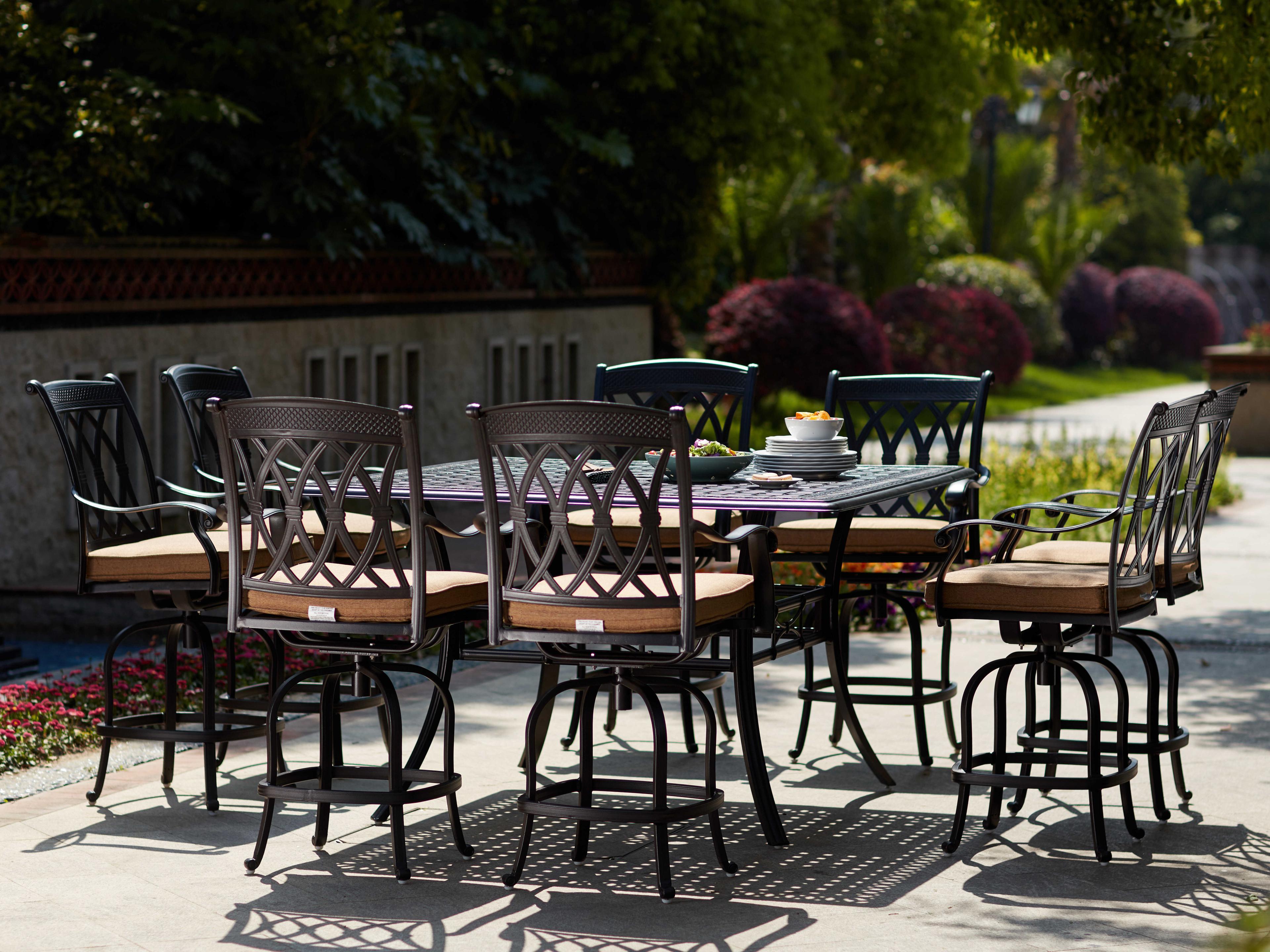 Darlee Outdoor Living Capri Cast Aluminum Antique Bronze 9 Piece Counter Set