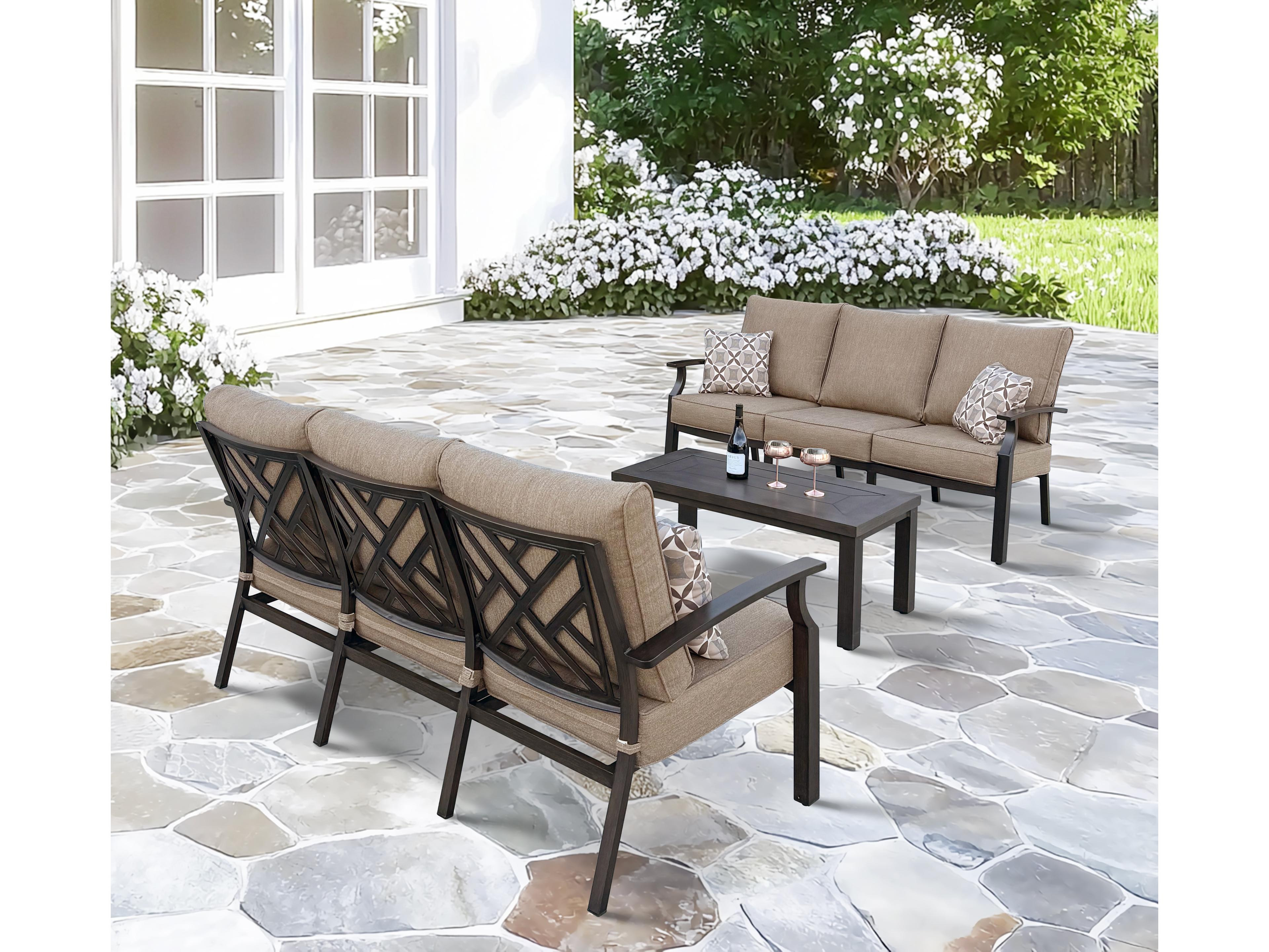 Darlee Outdoor Living Brooklyn 3-Piece Patio Conversation Set