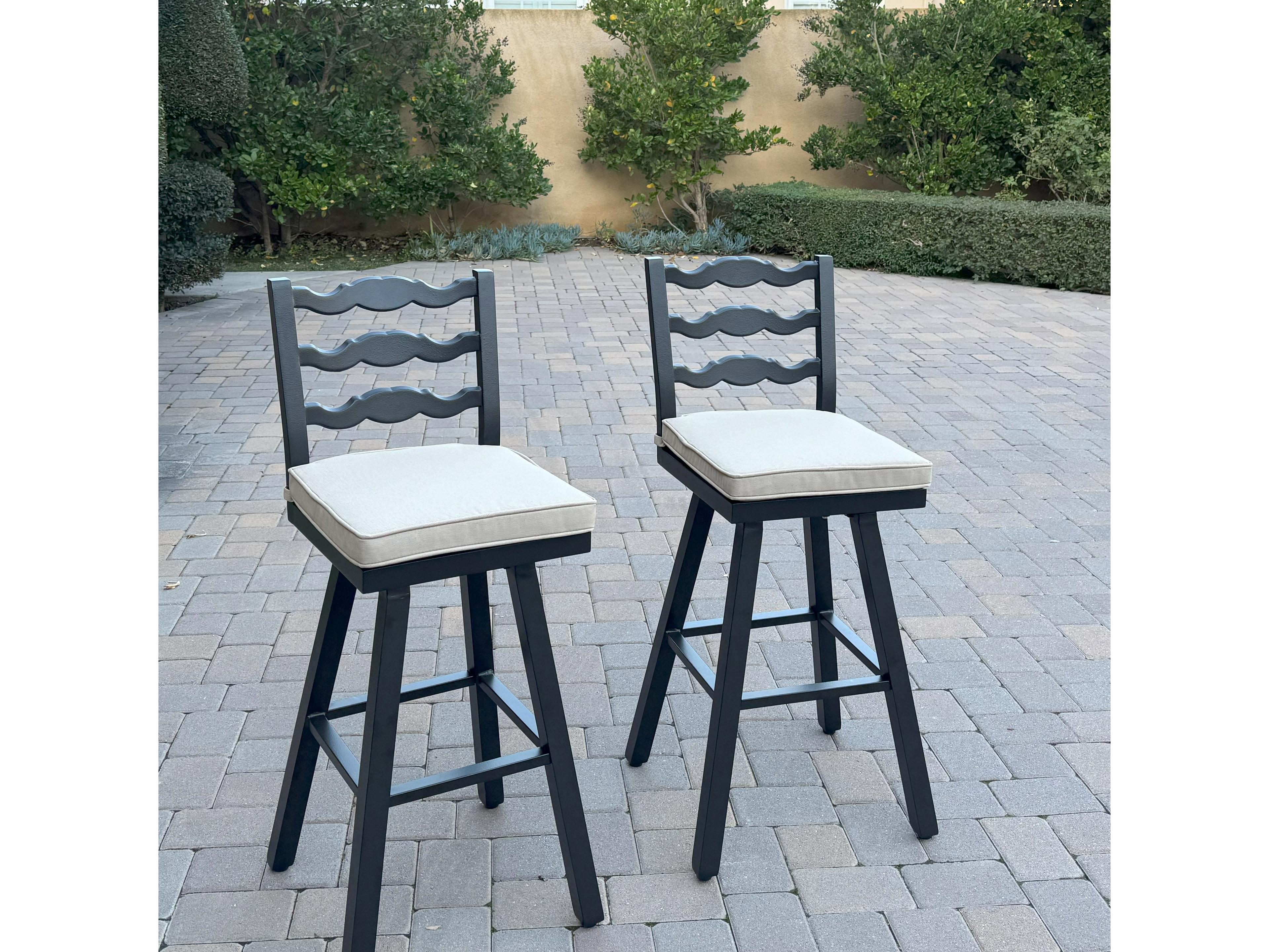 Darlee Outdoor Living Aspen Aluminum 30 Inch Swivel Bar Stool ( set of 2 )