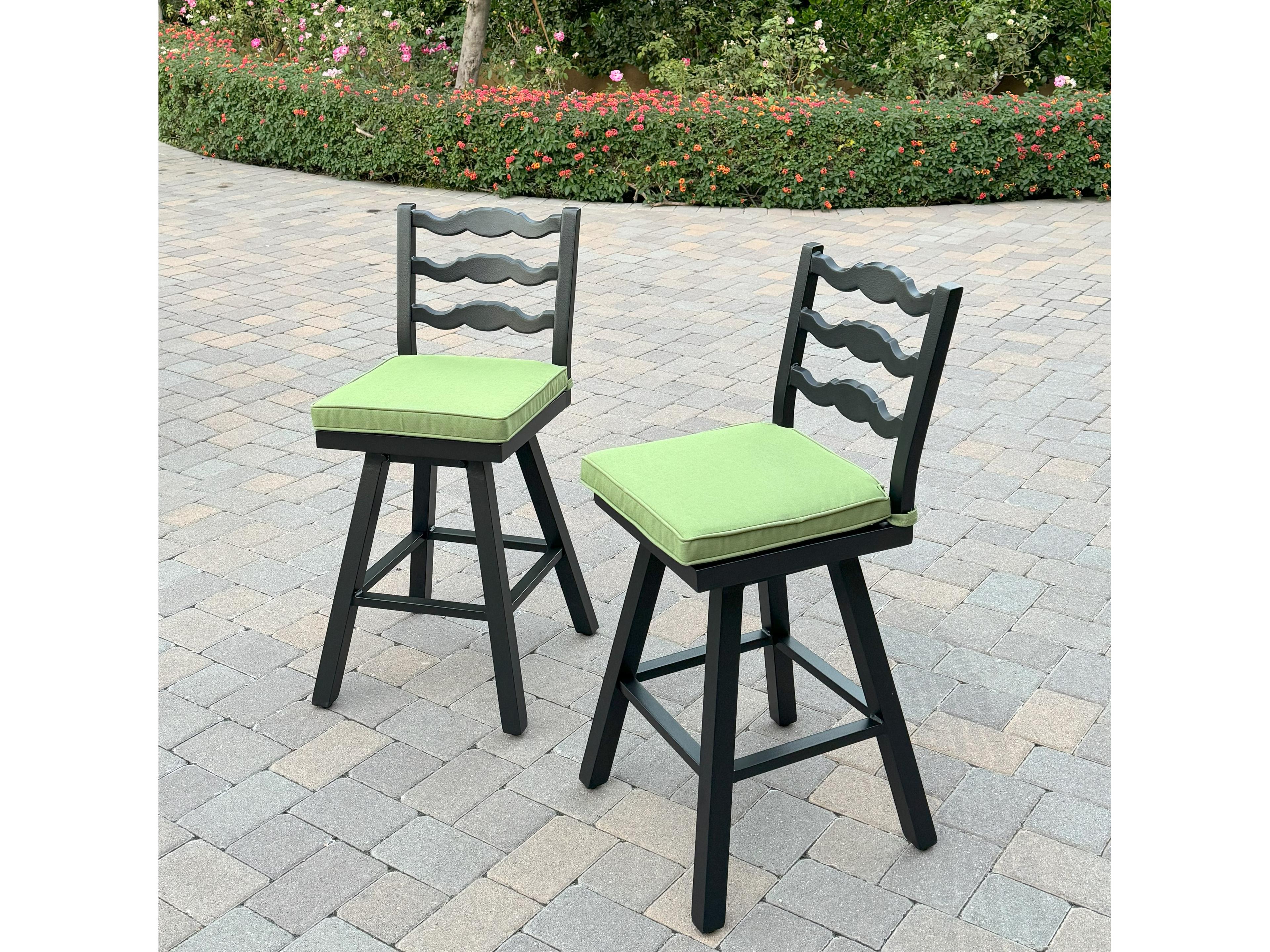 Darlee Outdoor Living Aspen Aluminum 26 Inch Counter Height Swivel Bar Stool ( set of 2 )