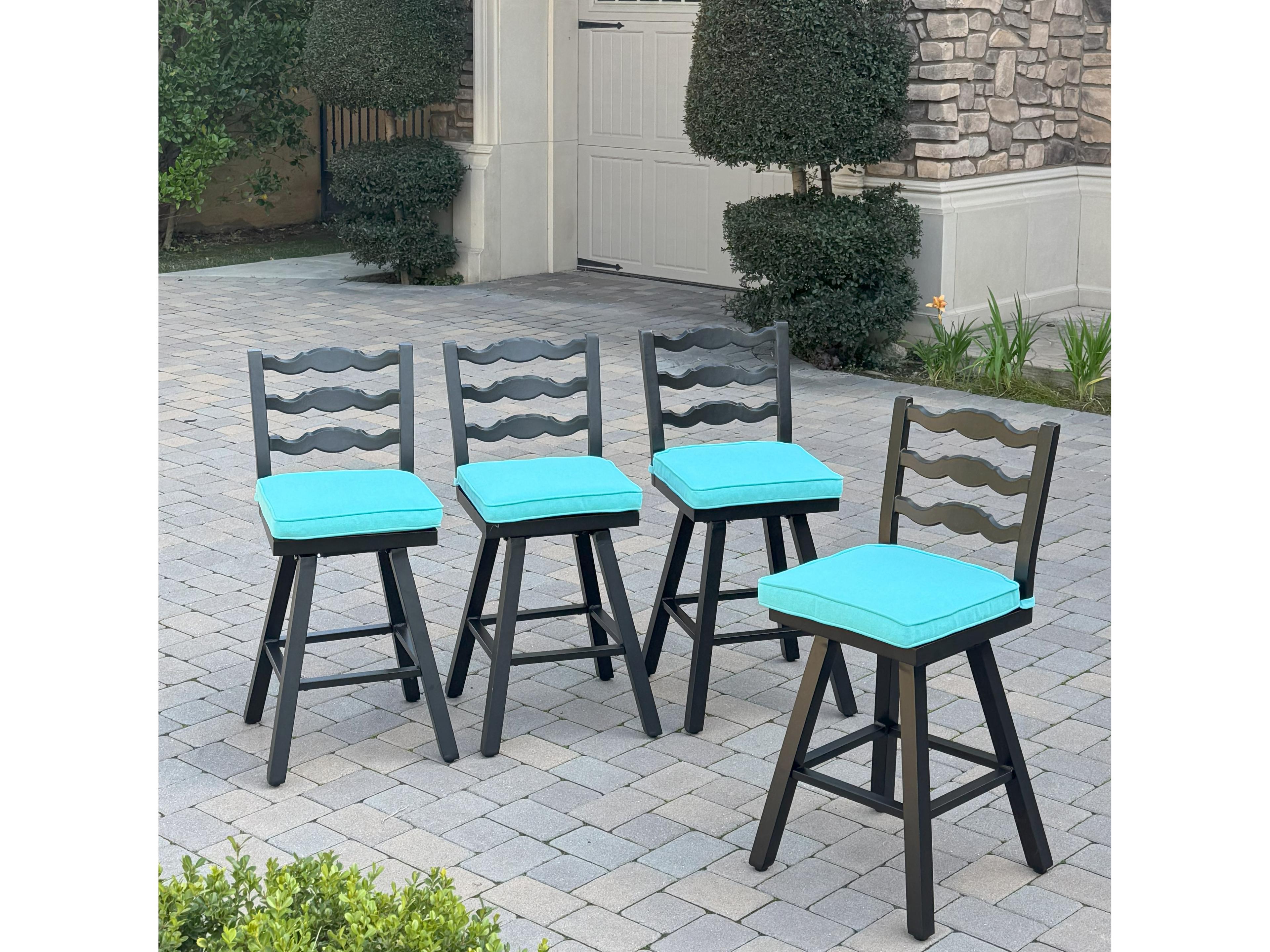 Darlee Outdoor Living Aspen Aluminum 26 Inch Counter Height Swivel Bar Stool ( set of 4 )