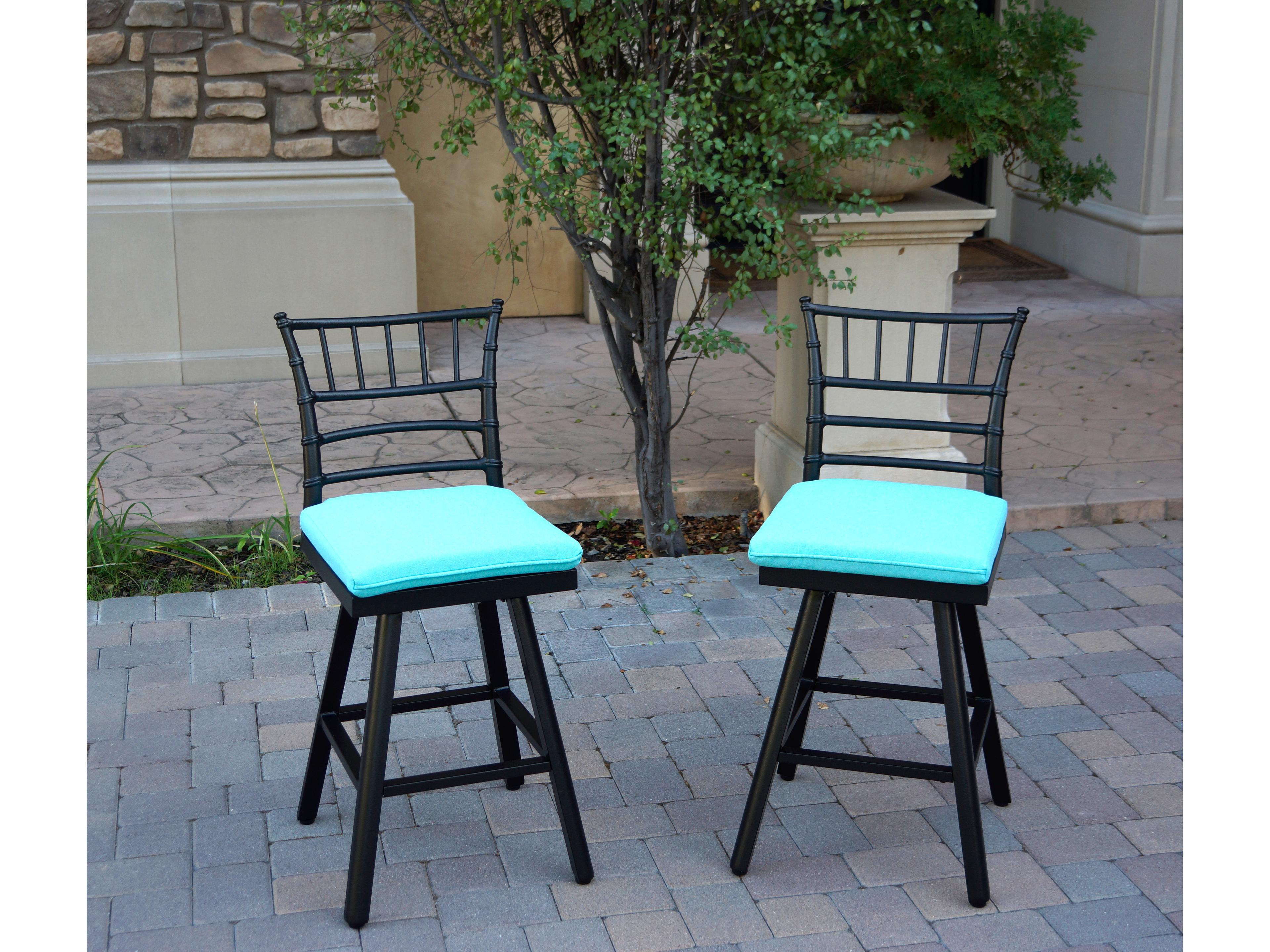 Darlee Outdoor Living Bella Aluminum 26 Inch Counter Height Swivel Bar Stool ( set of 2 )