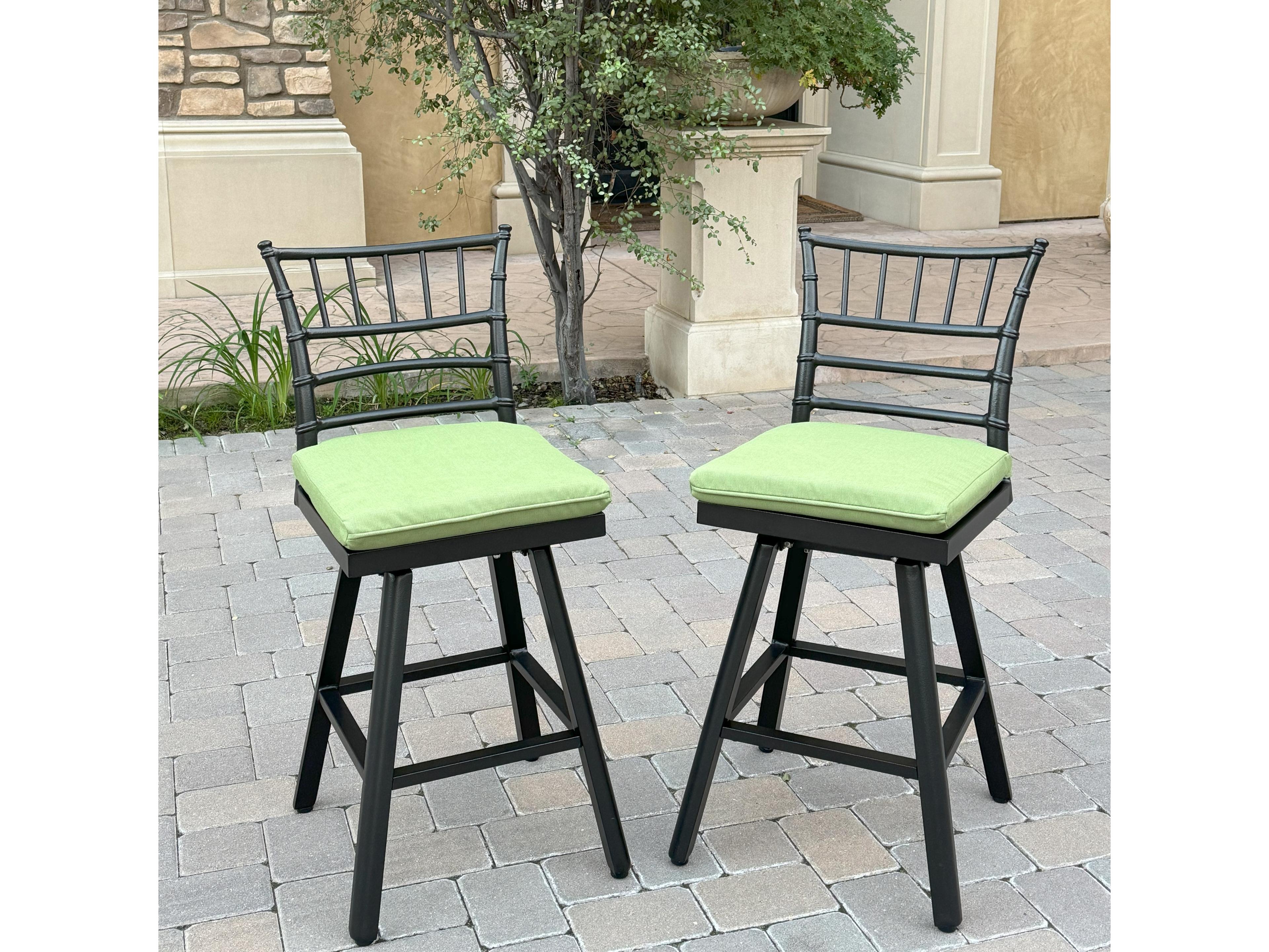 Darlee Outdoor Living Bella Aluminum 26 Inch Counter Height Swivel Bar Stool ( set of 2 )