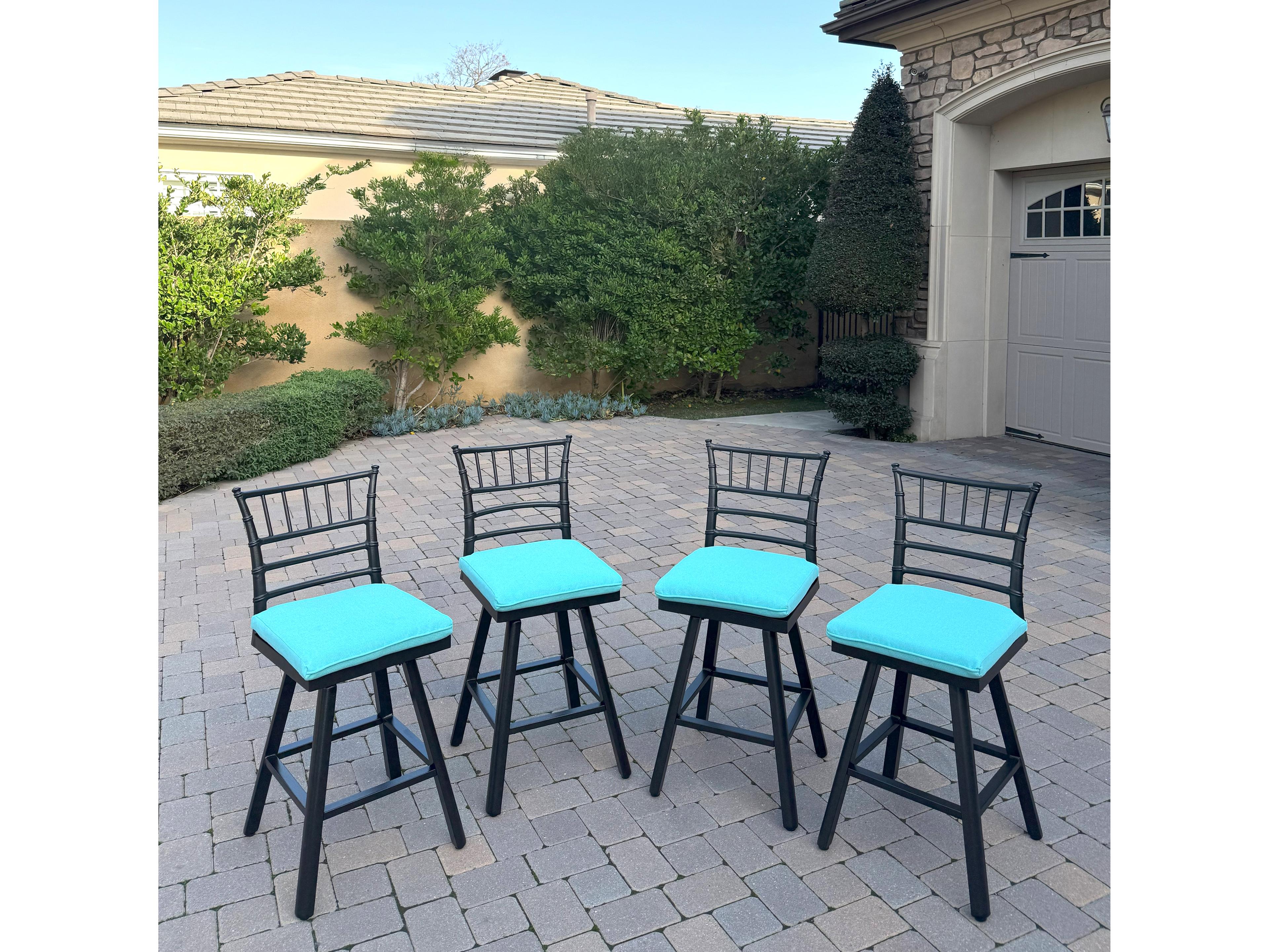 Darlee Outdoor Living Bella Aluminum 26 Inch Counter Height Swivel Bar Stool ( set of 4 )