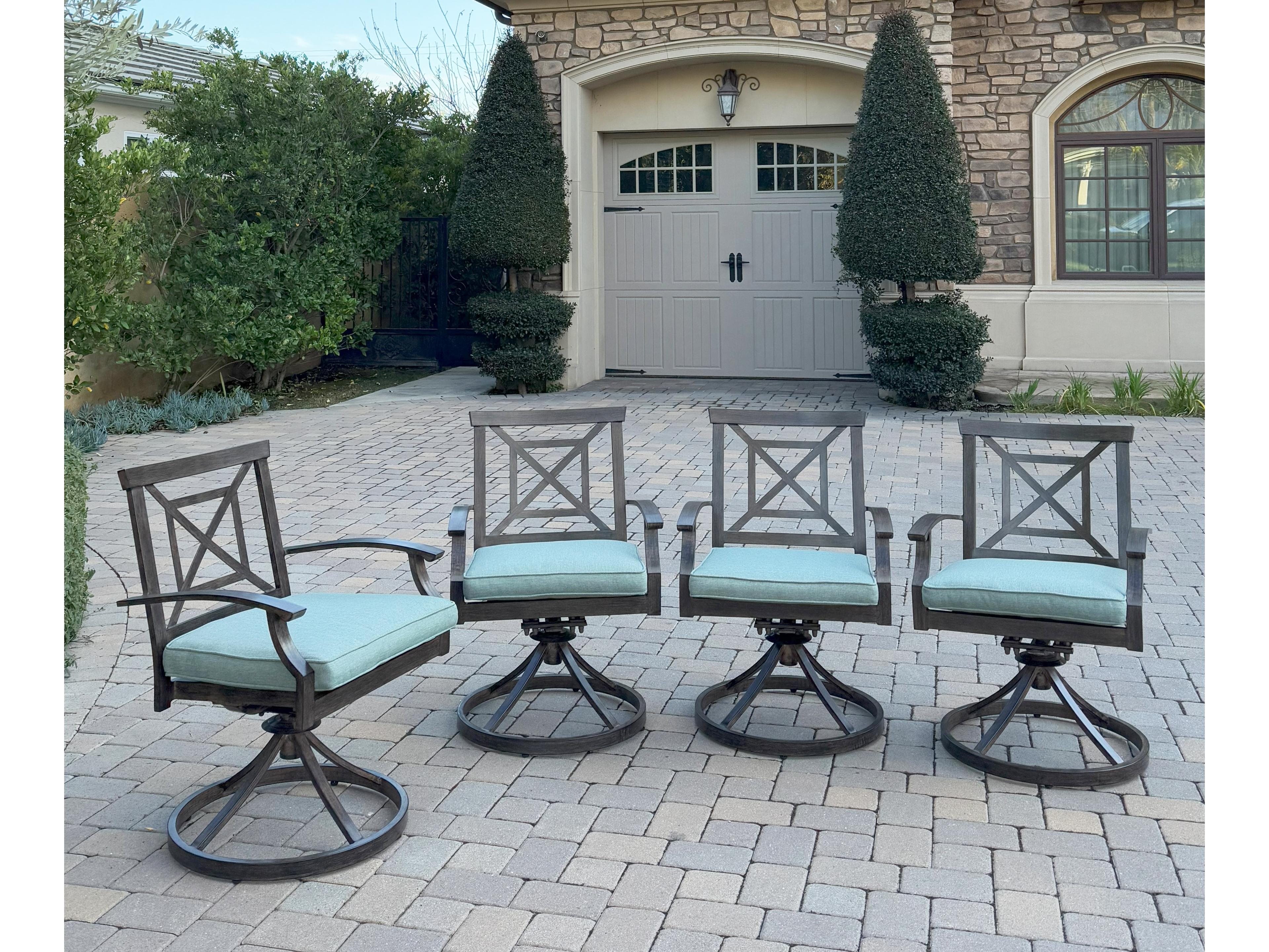 Darlee Outdoor Living Atlantis Aluminum Patio Swivel Rocker Chair with Cushion ( set of 4 )