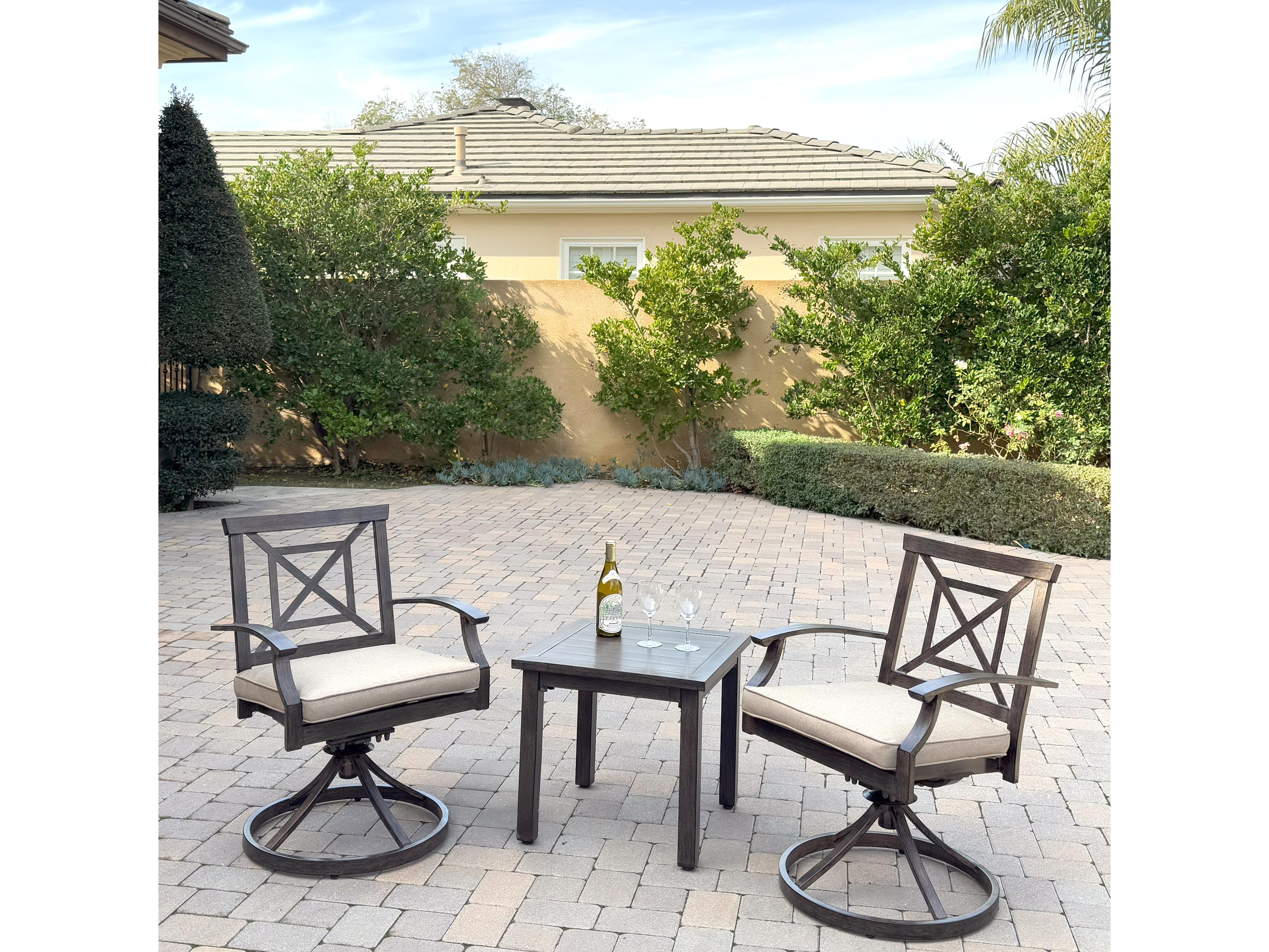 Darlee Outdoor Living Atlantis Aluminum 3-Piece Patio Conversation Set