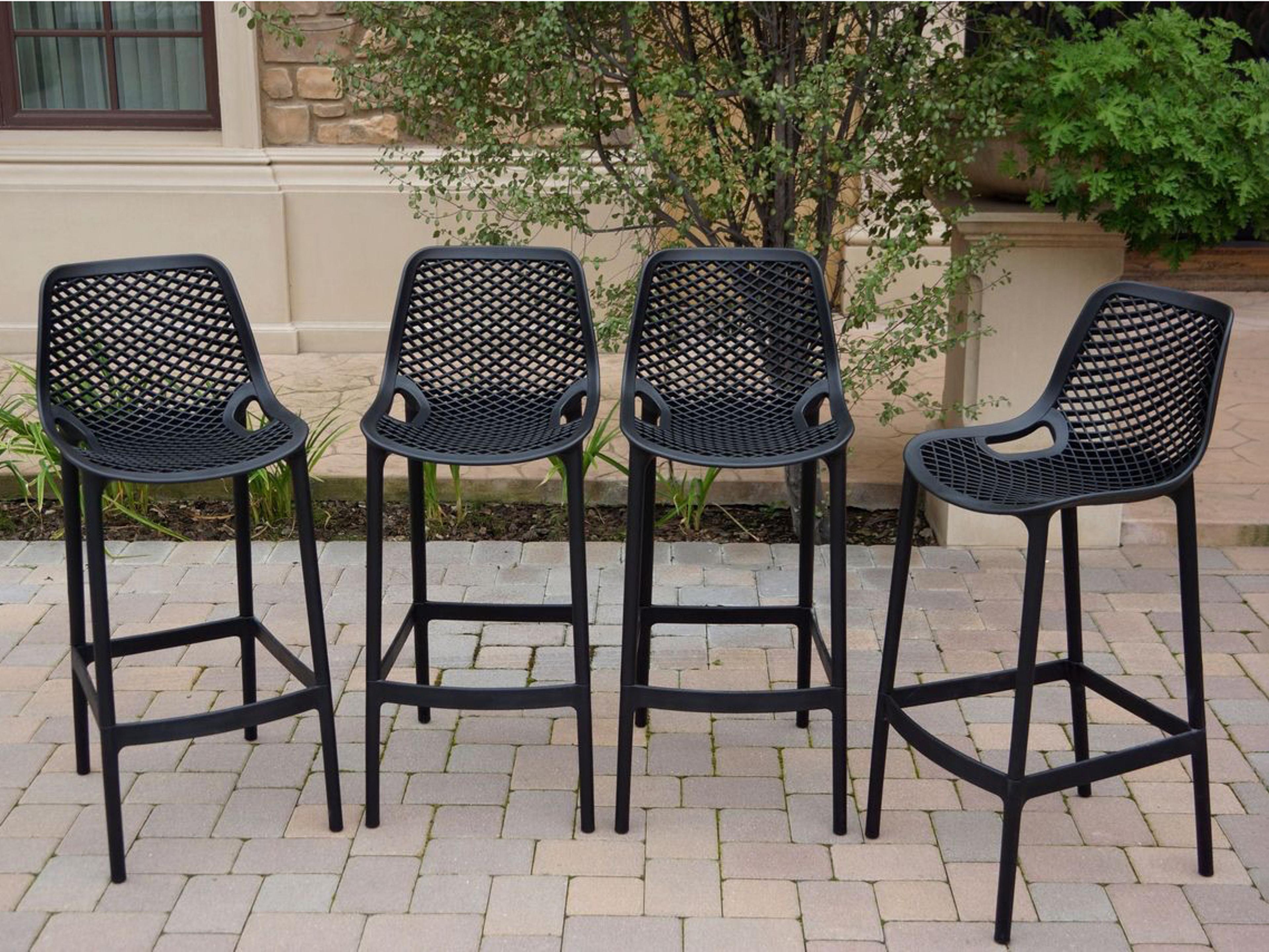 Darlee Outdoor Living All Space Resin Bar Stool in Noir