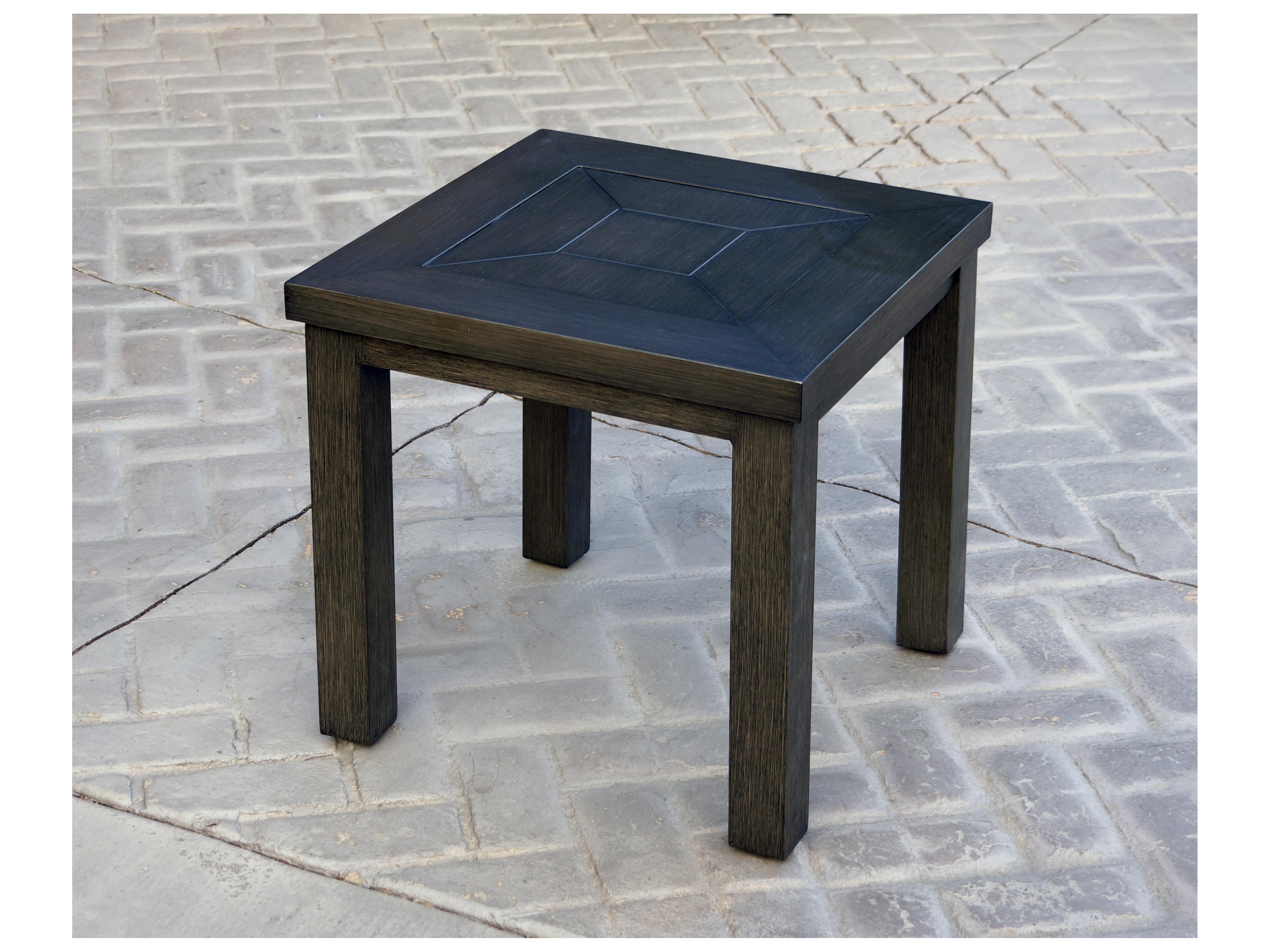 Darlee Outdoor Living Brooklyn Cast Aluminum Multi-Brown Square End Table