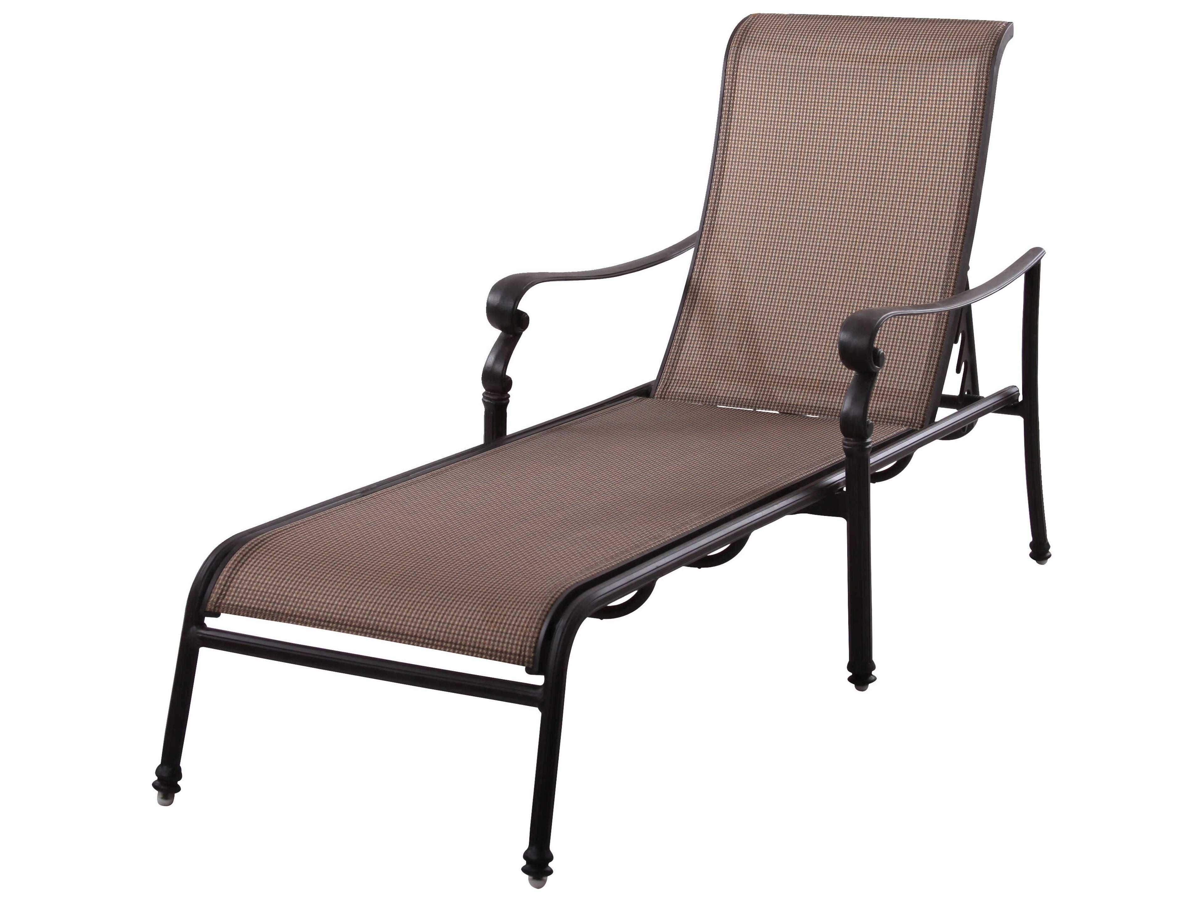 Darlee Outdoor Living Monterey Sling Cast Aluminum Antique Bronze Chaise Lounge Set of 2