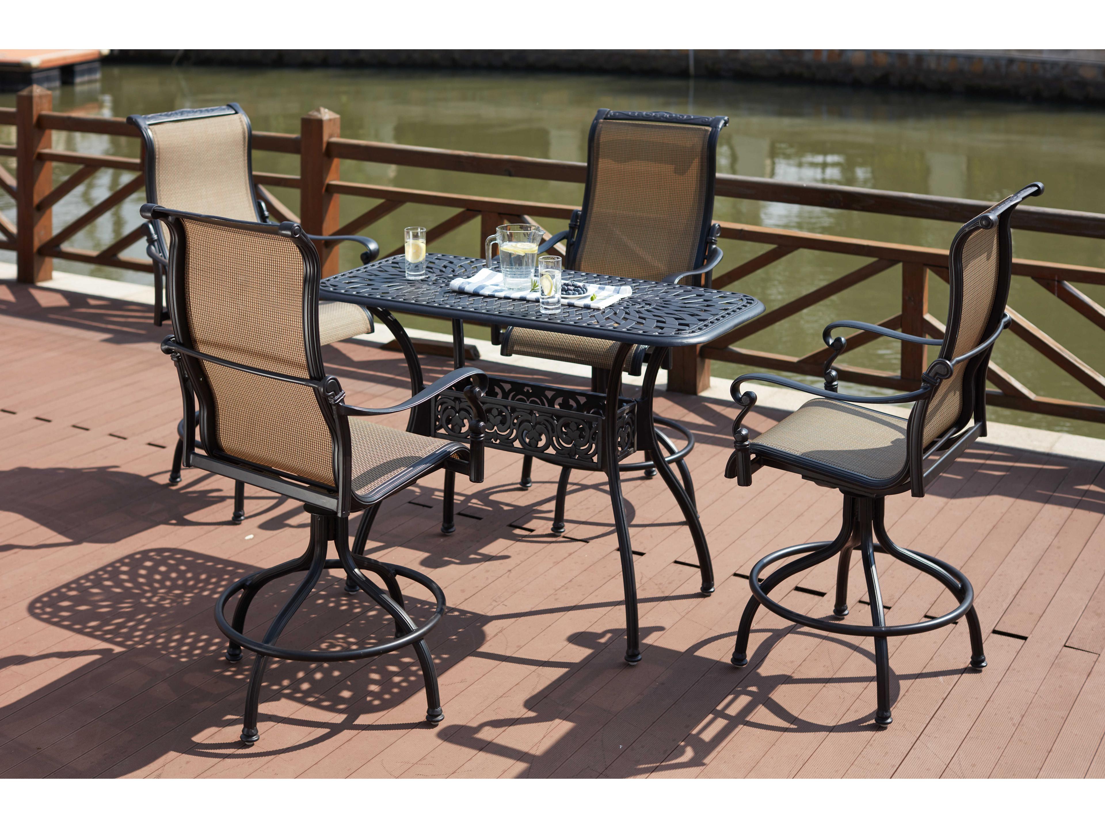 Darlee Outdoor Living Monterey Sling Cast Aluminum Antique Bronze 5 Piece Counter Set