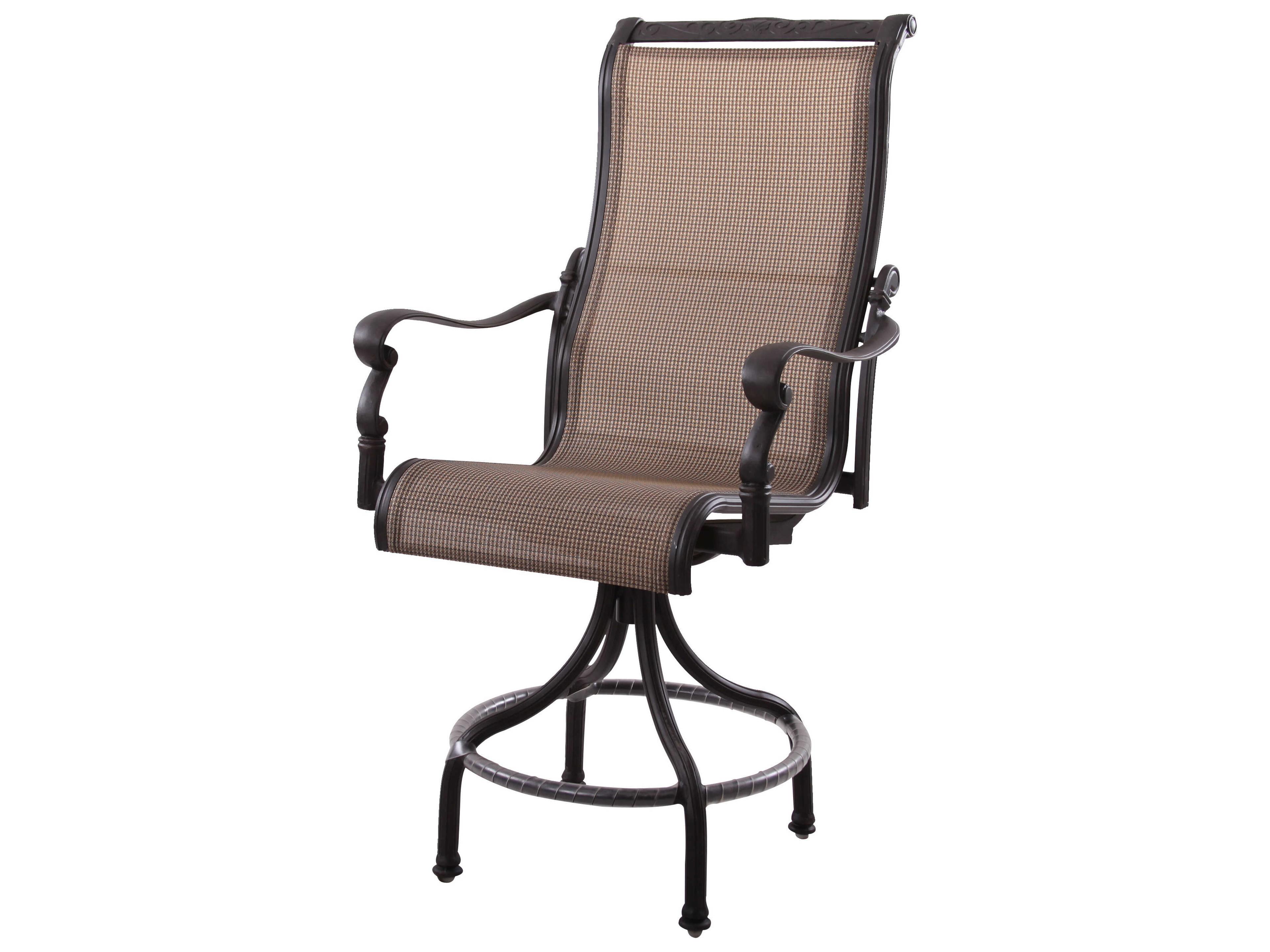 Darlee Outdoor Living Monterey Sling Cast Aluminum Antique Bronze Counter Height Stool Set of 6