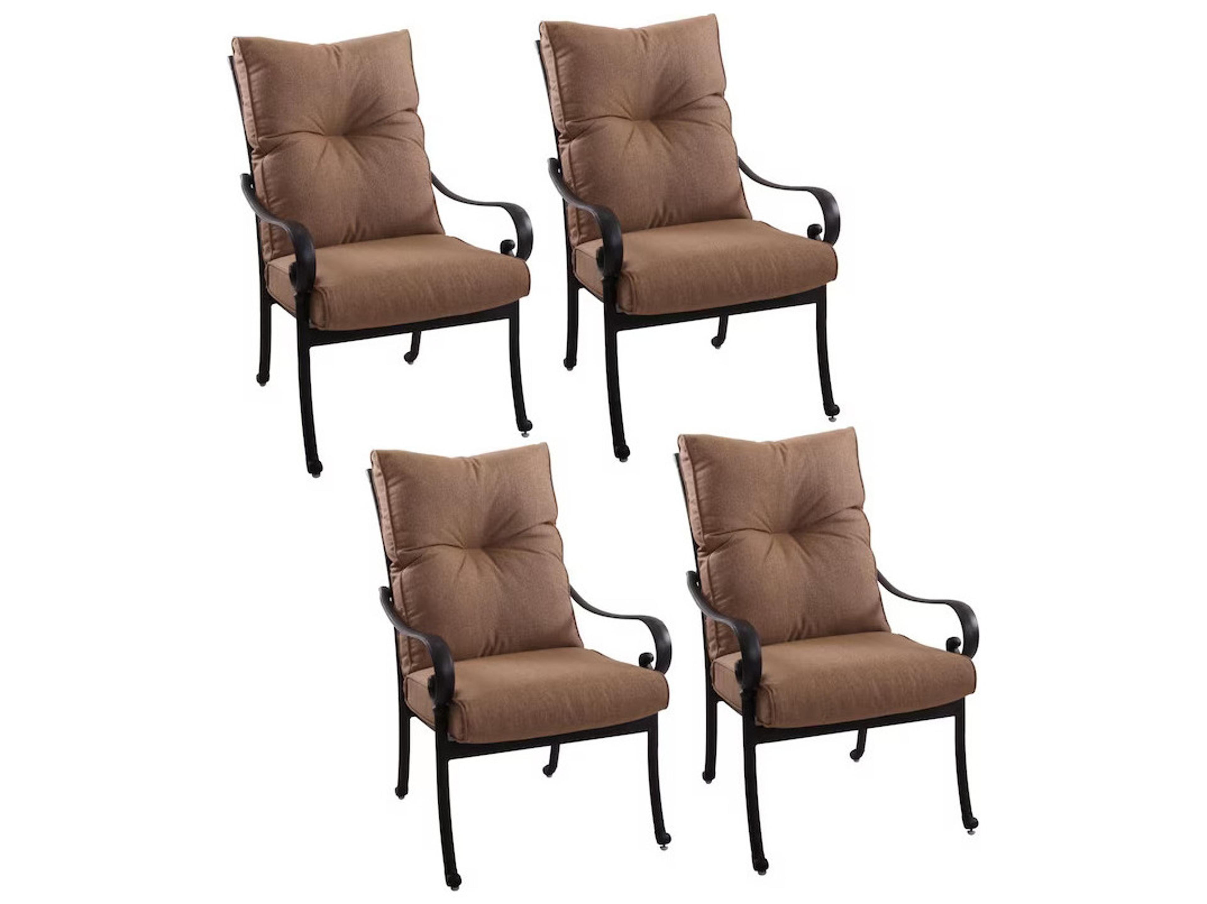 Darlee Outdoor Living Santa Anita Cast Aluminum Dining Chair with Cushions Set of 4