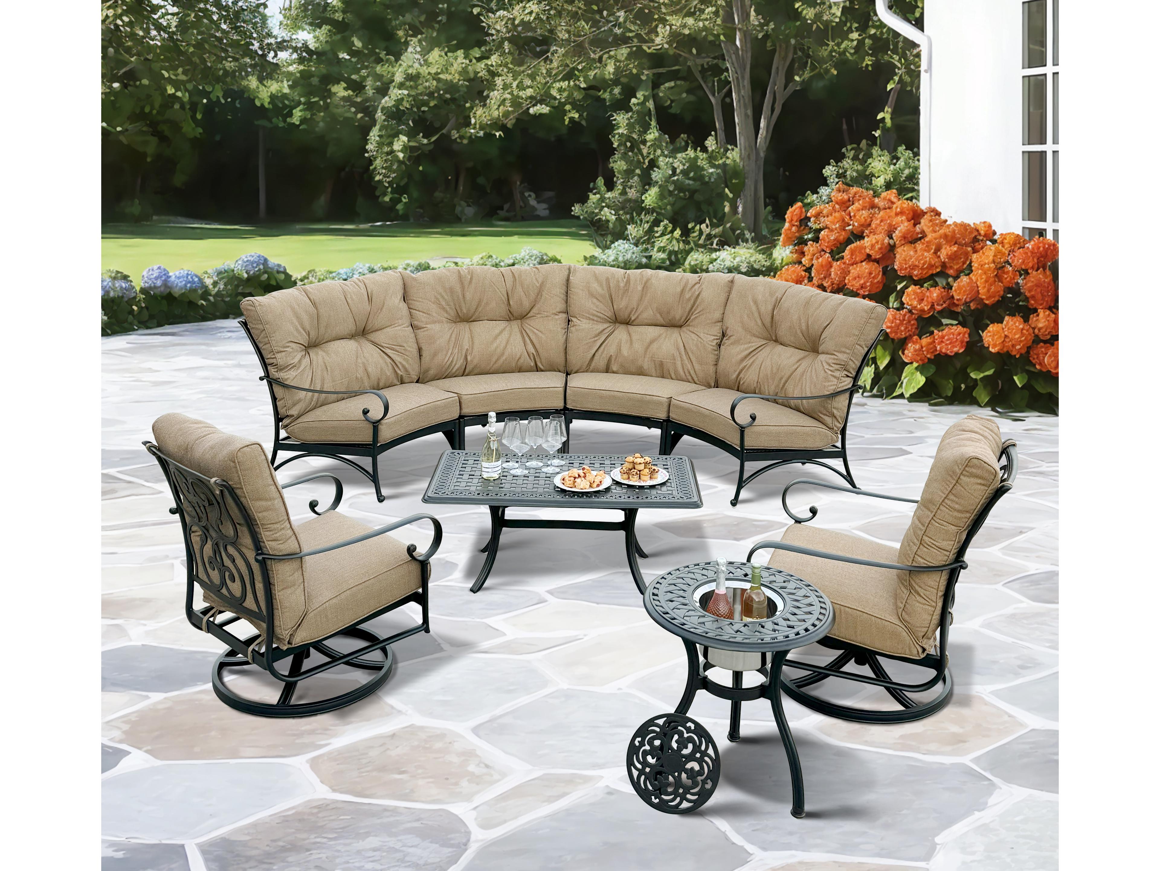 Darlee Outdoor Living Santa Anita 8-Piece Conversation Set with Sunbrella Cushions