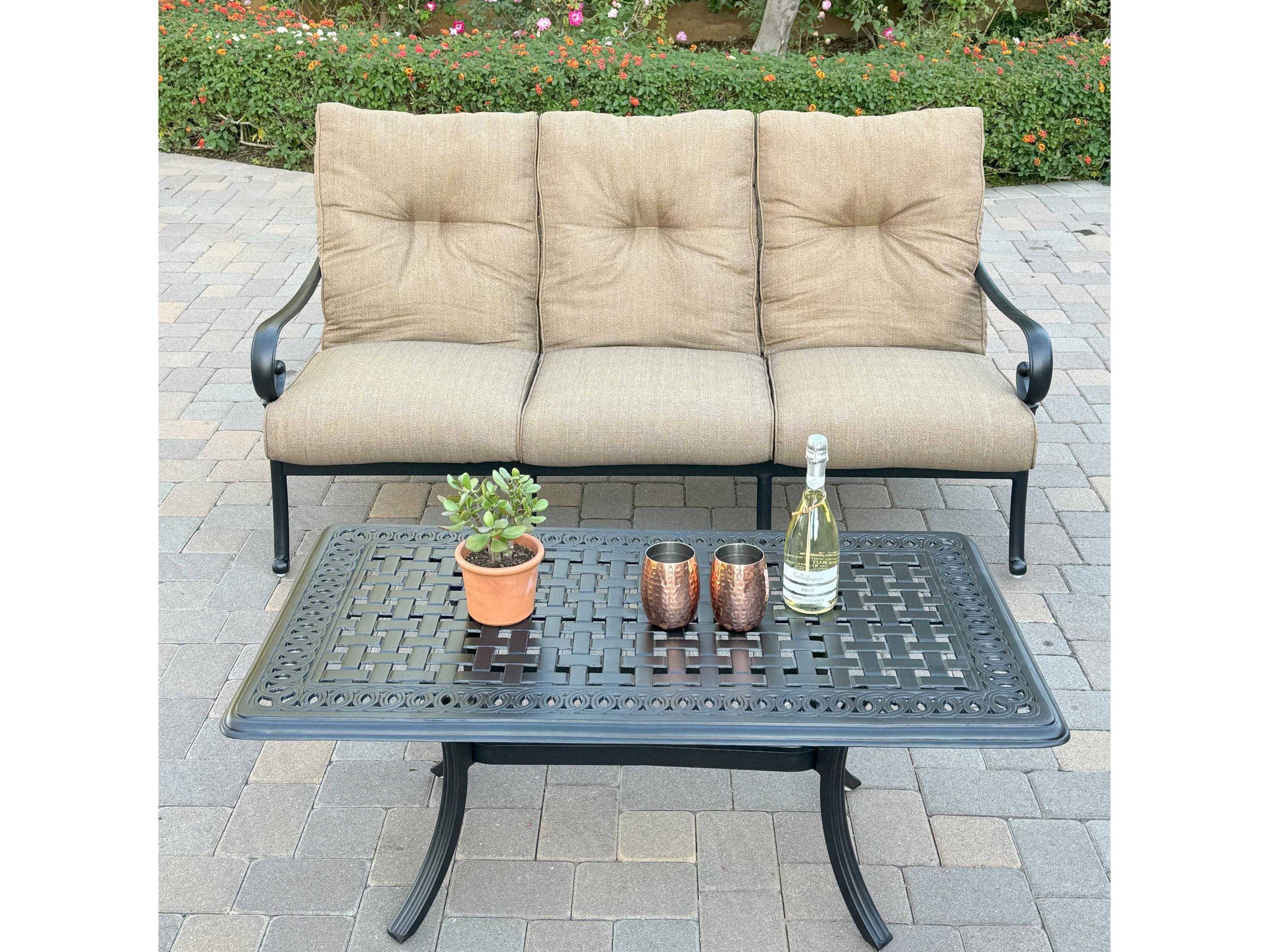 Darlee Outdoor Living Santa Anita 2-Piece Sofa Set with Sunbrella Cushions