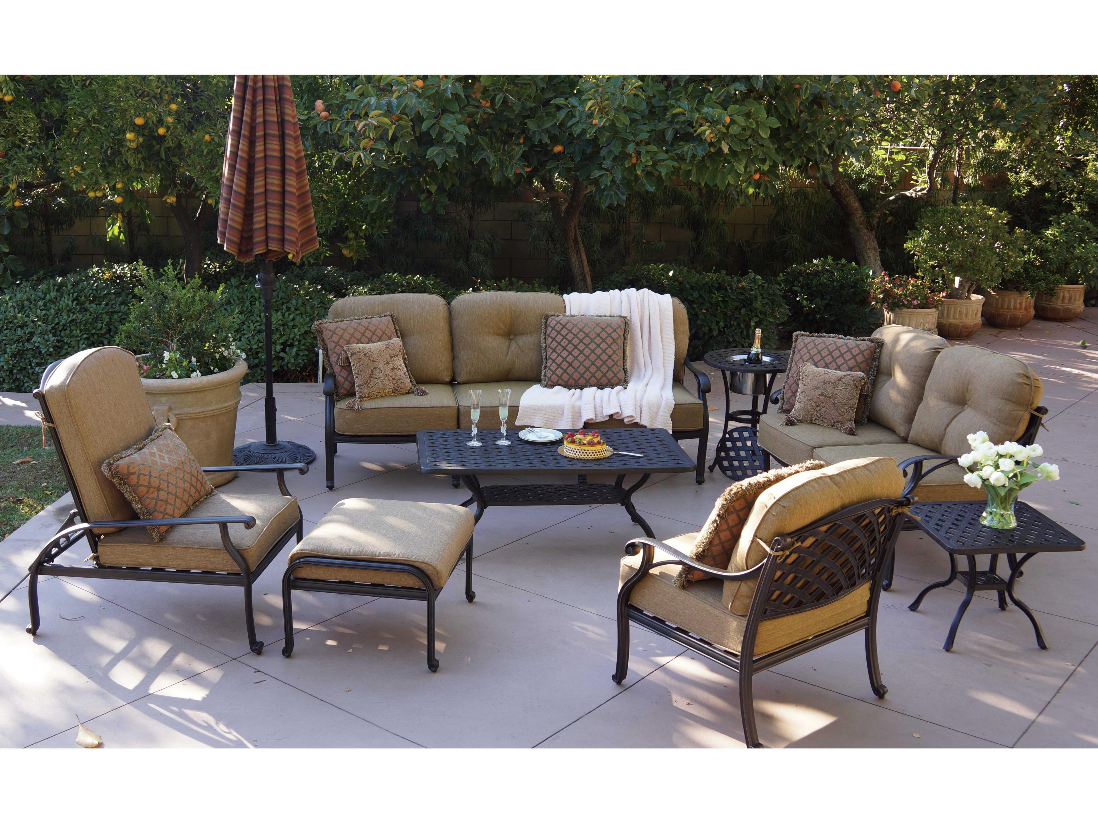 Darlee Outdoor Living Nassau Antique Bronze Cast Aluminum Lounge Set