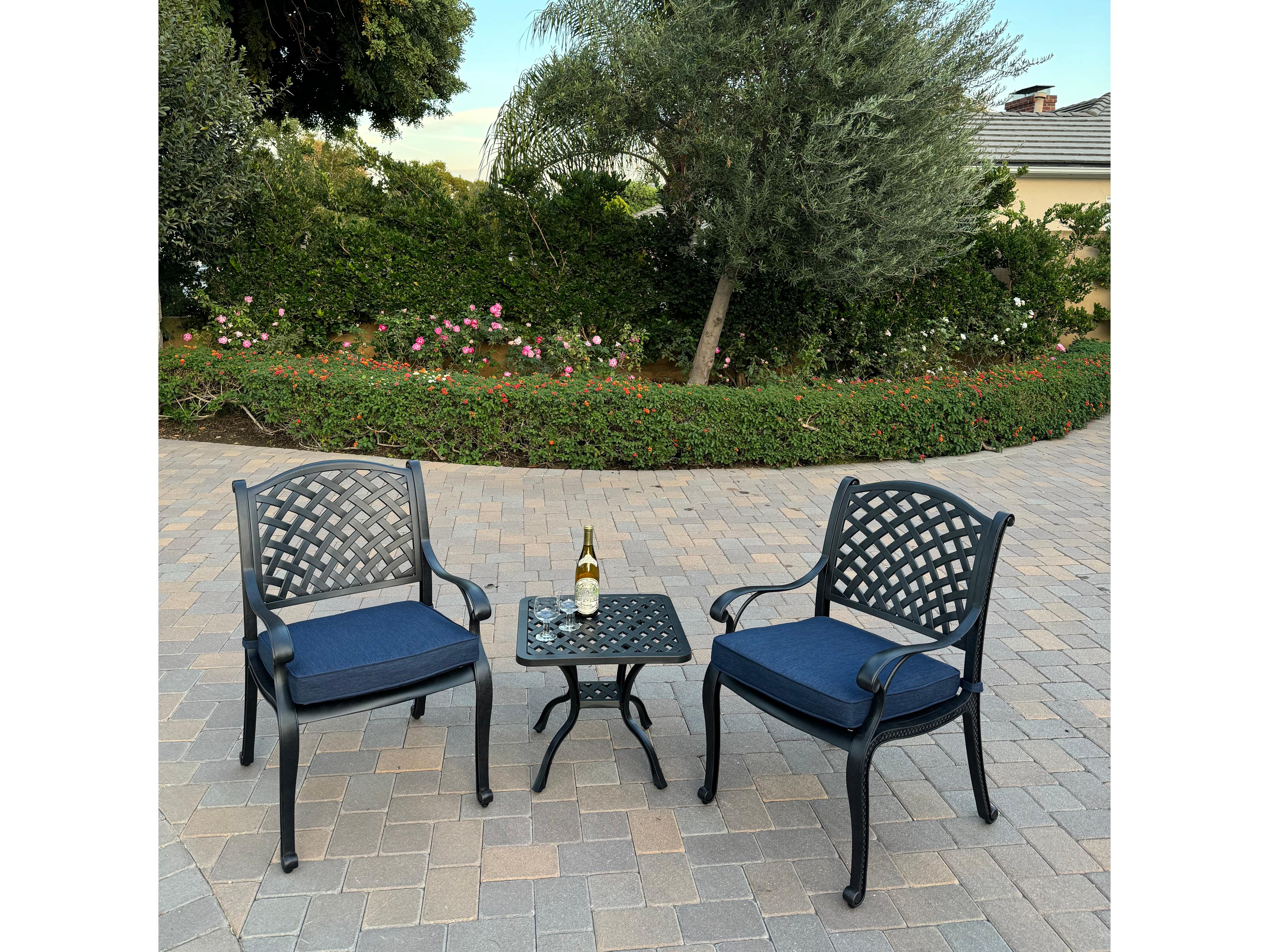 Darlee Outdoor Living Nassau Cast Aluminum 3-Piece Patio Conversation Set