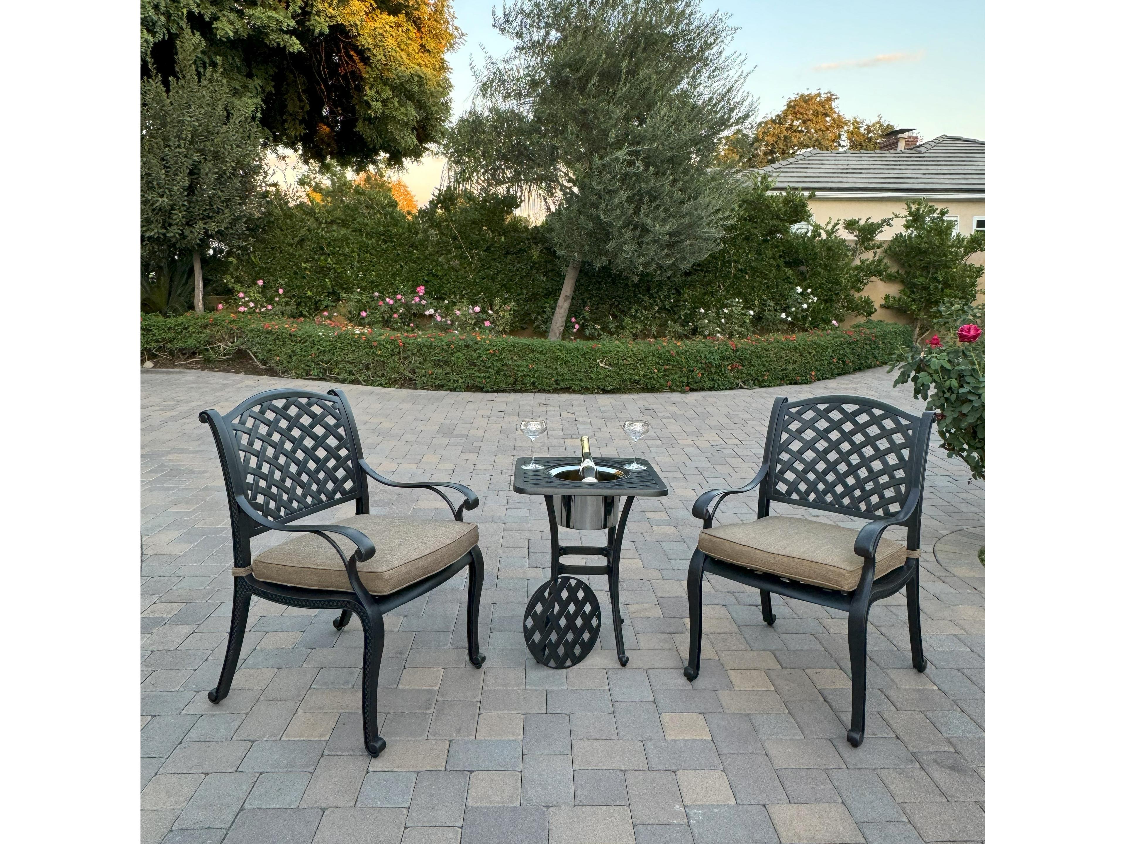 Darlee Outdoor Living Nassau Cast Aluminum 3-Piece Patio Conversation Set