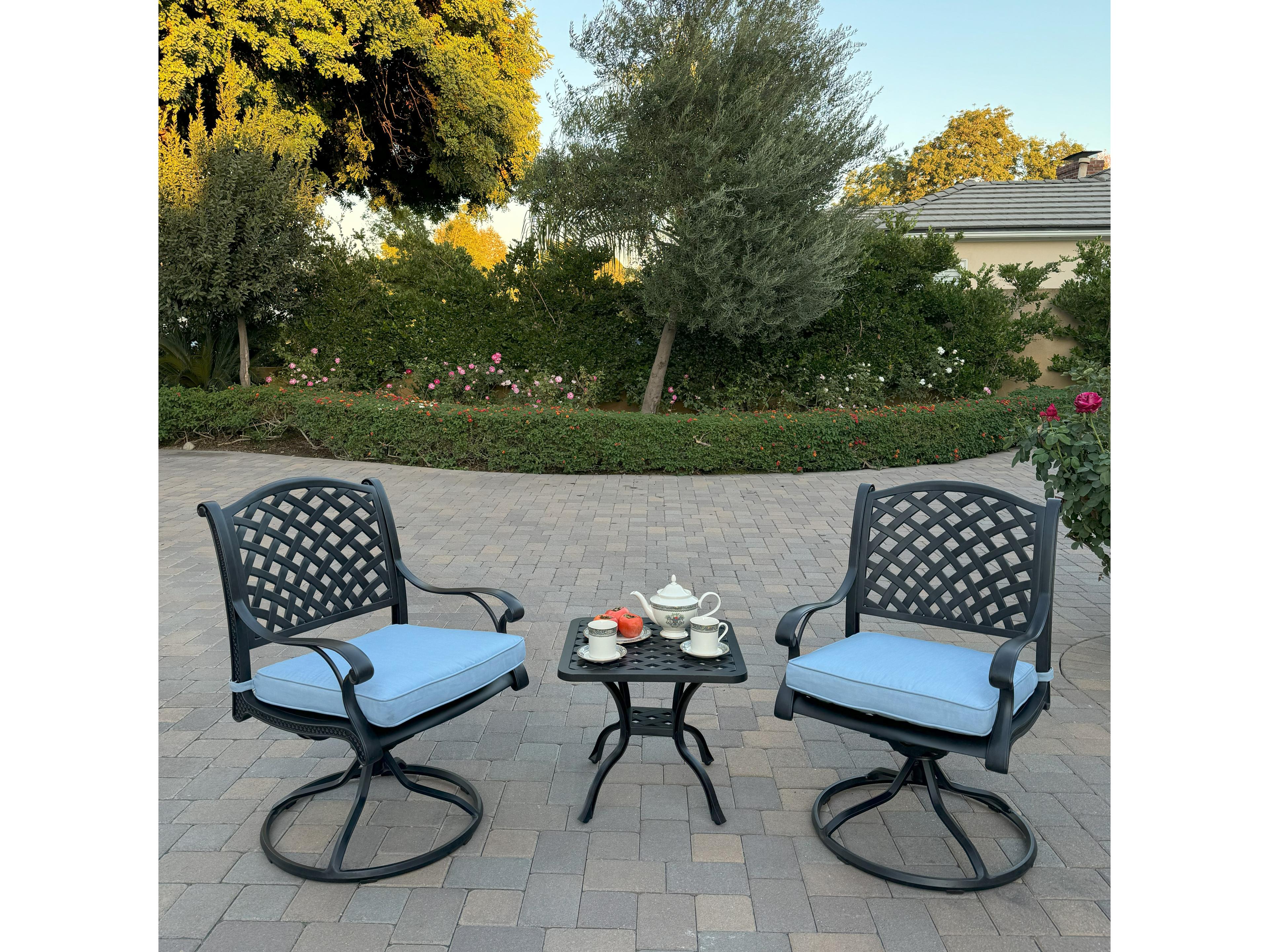 Darlee Outdoor Living Nassau Cast Aluminum 3-Piece Patio Conversation Set