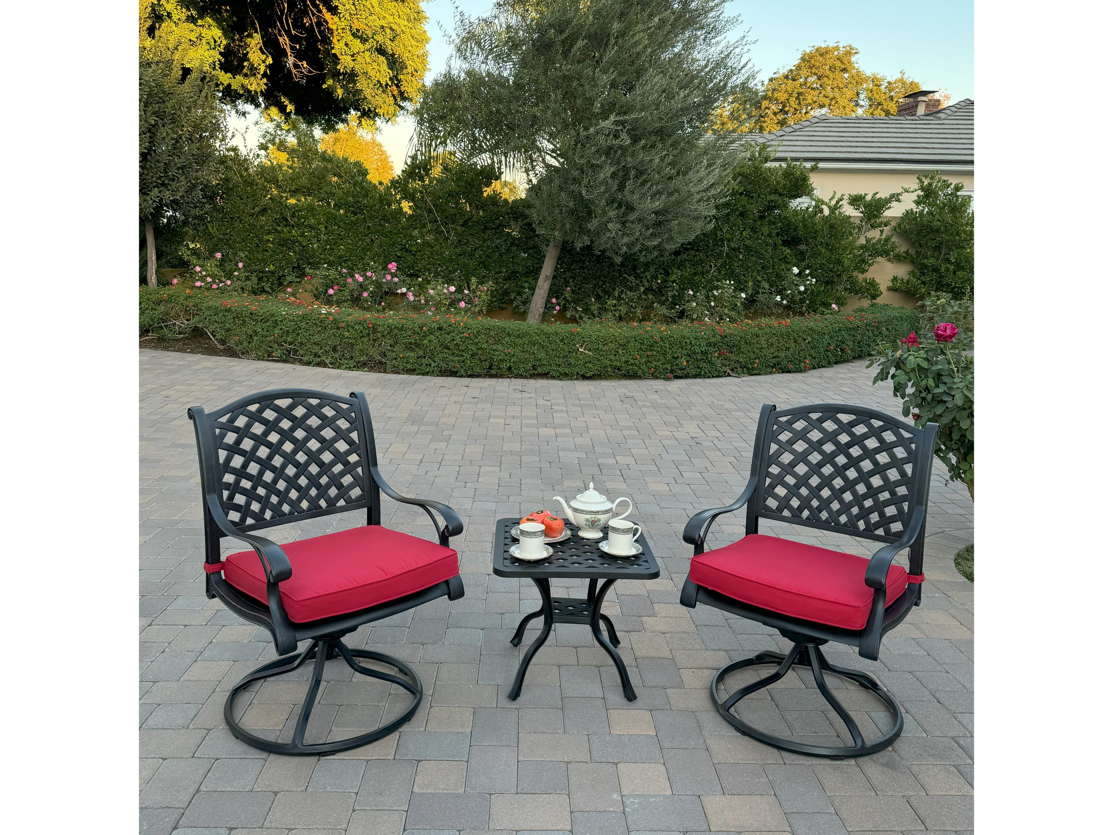 Darlee Outdoor Living Nassau Cast Aluminum 3-Piece Patio Conversation Set