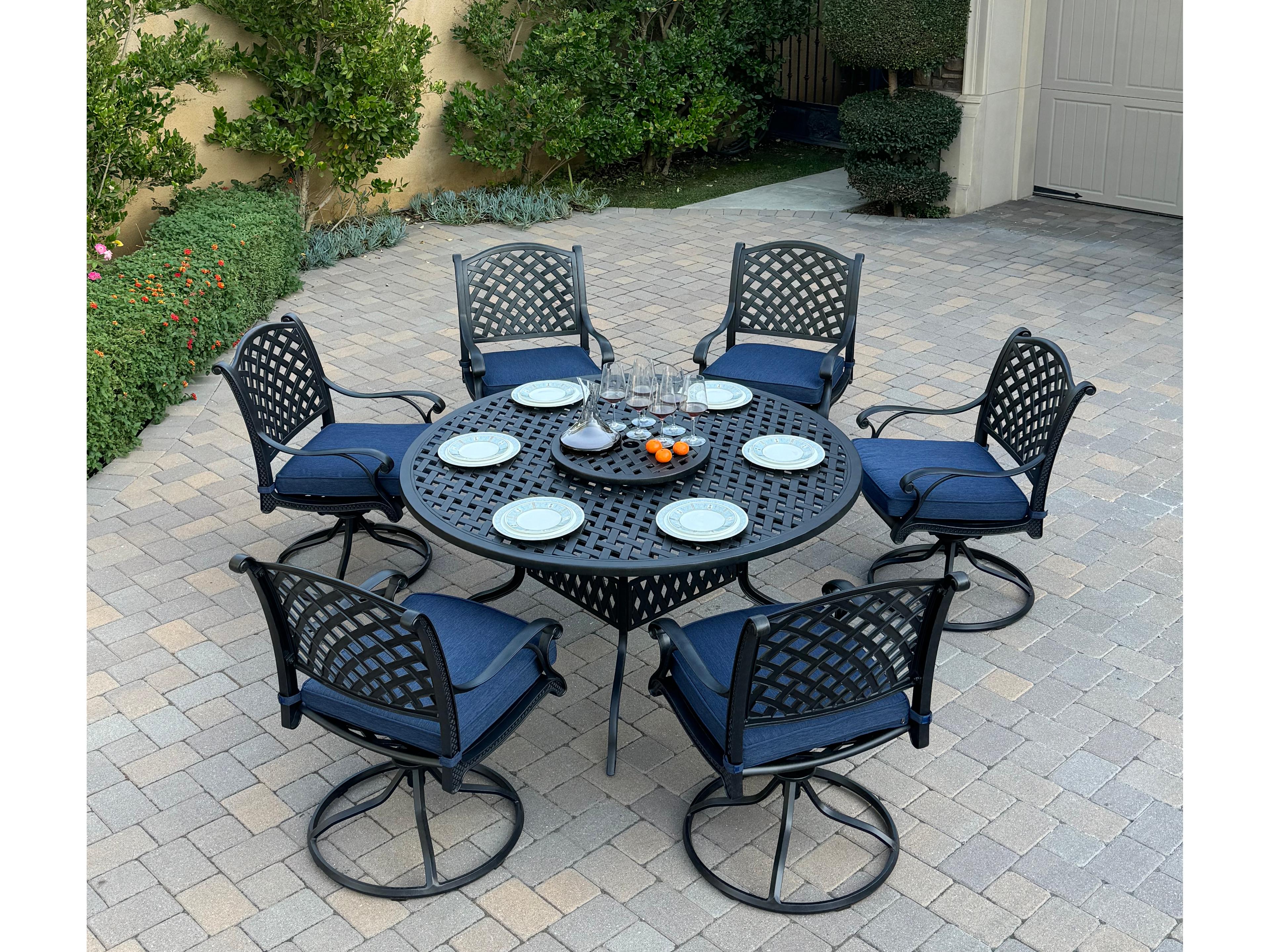 Darlee Outdoor Living Nassau Cast Aluminum 8-Piece Patio Dining Set
