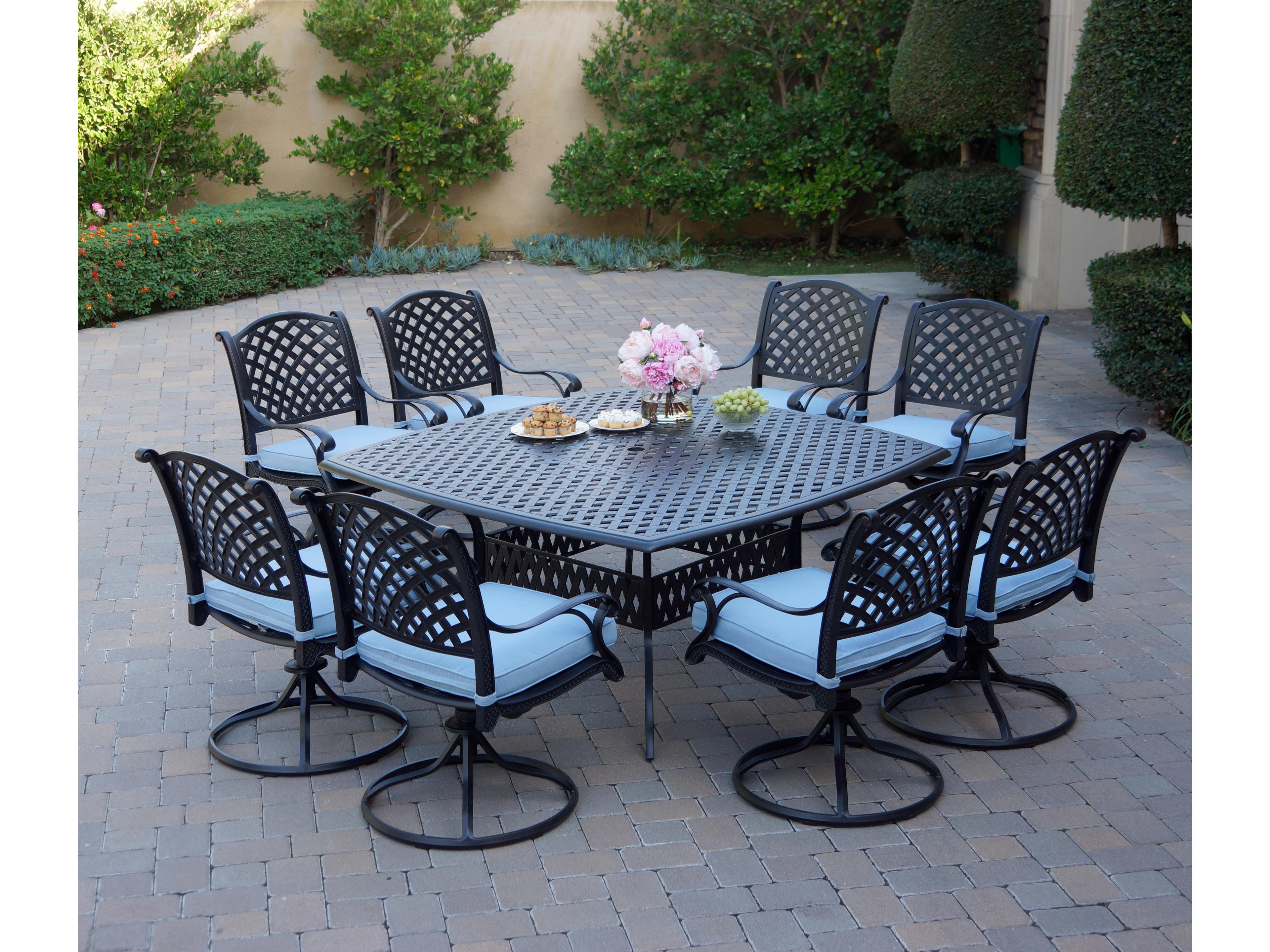 Darlee Outdoor Living Nassau Cast Aluminum 9-Piece Patio Dining Set