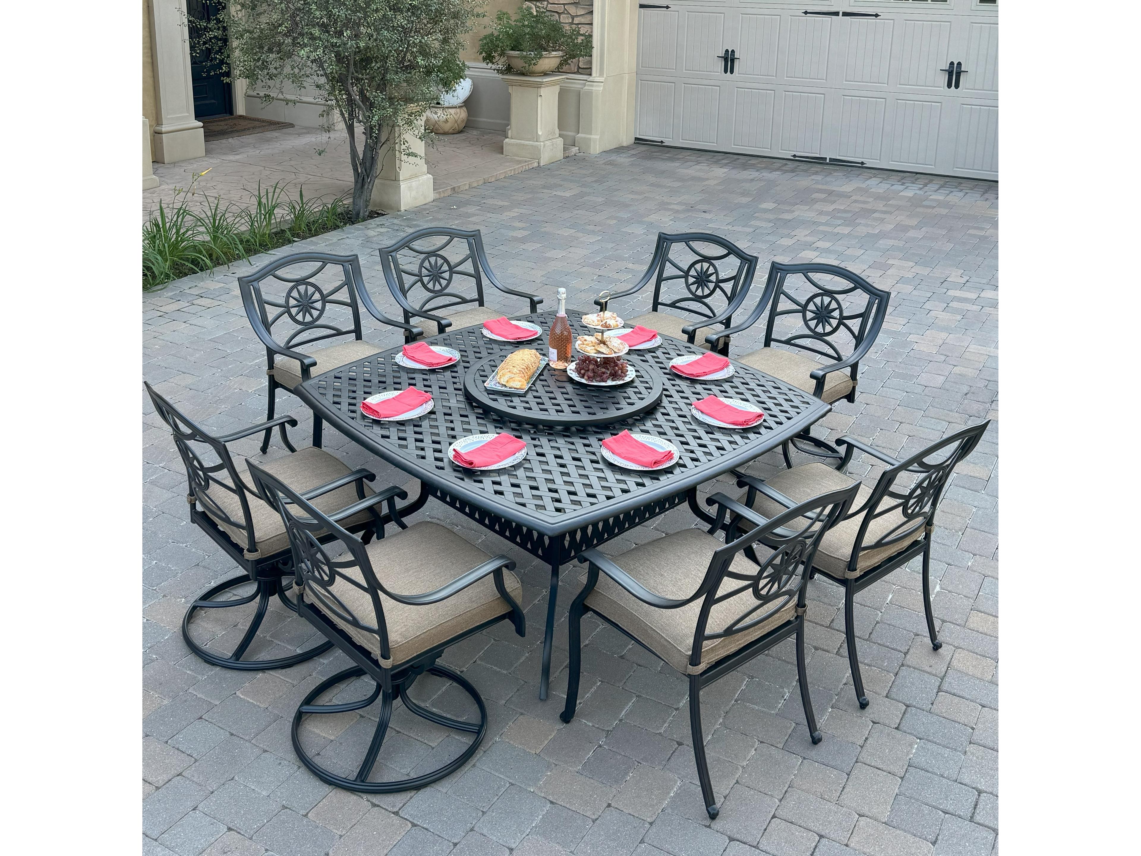 Darlee Outdoor Living Ten Star Cast Aluminum 10-Piece Outdoor Dining Set