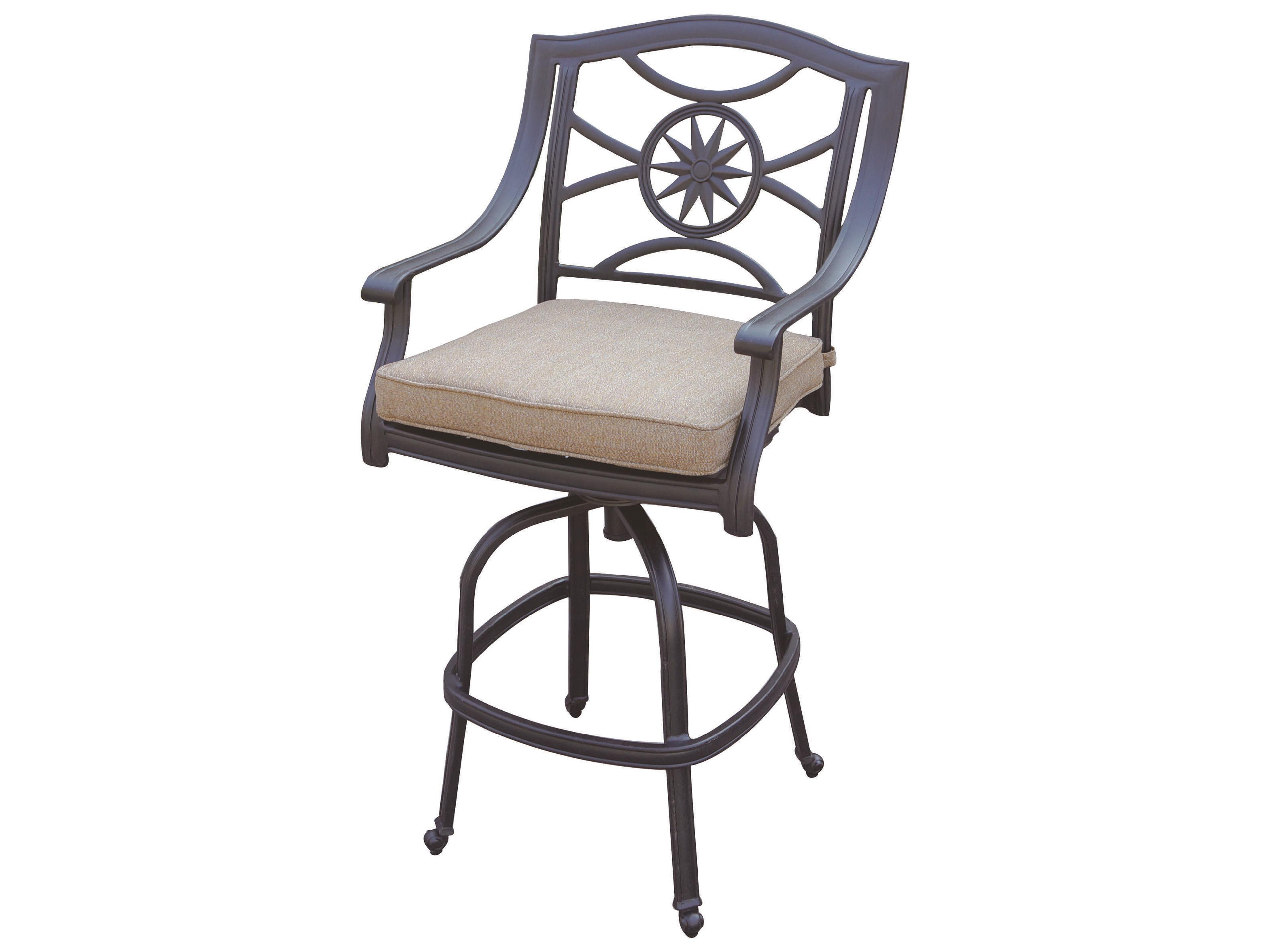 Darlee Outdoor Living Ten Star Cast Aluminum Antique Bronze Swivel Bar Stool Set of 4