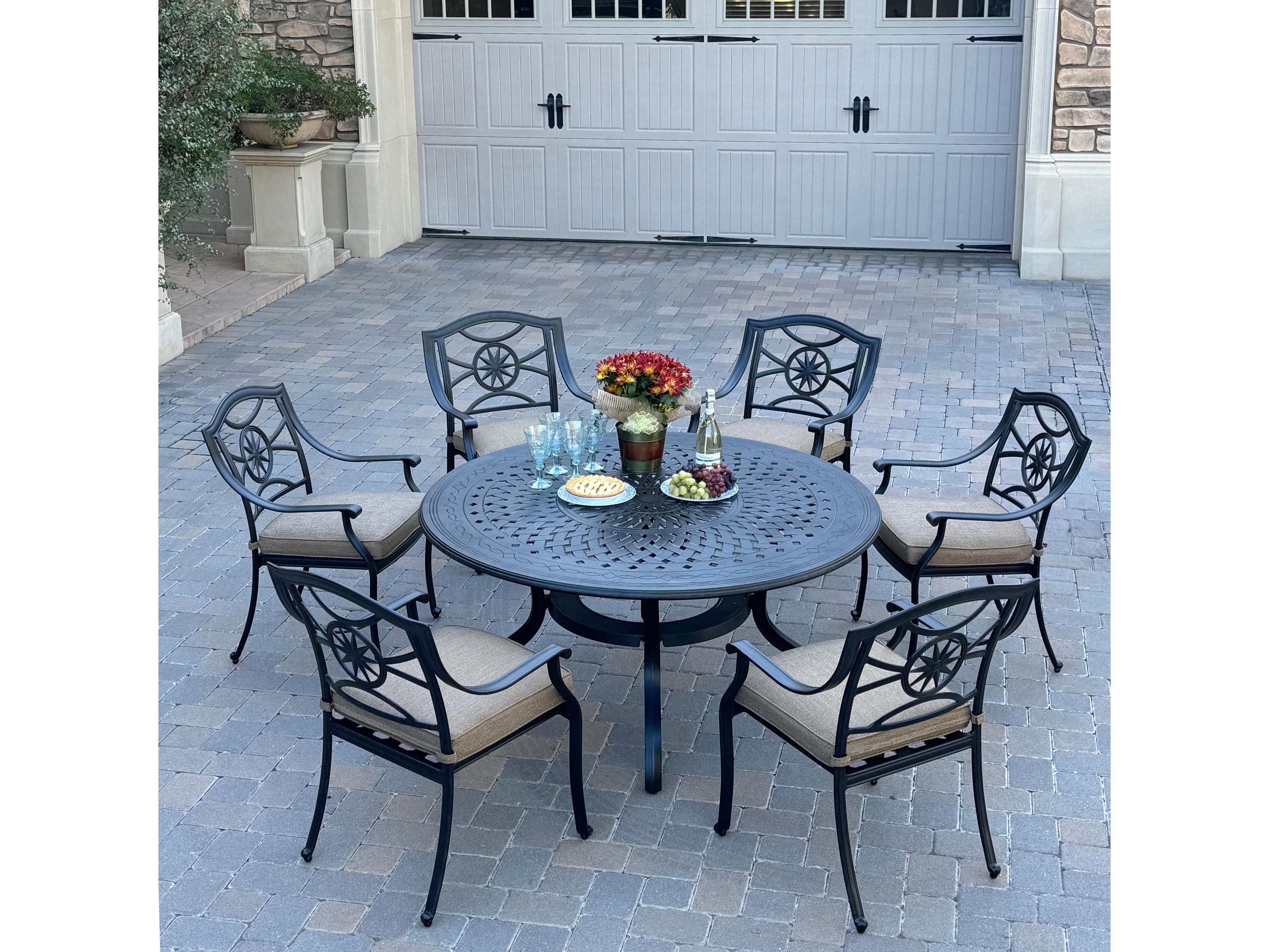 Darlee Outdoor Living Ten Star Cast Aluminum 7-Piece Outdoor Dining Set