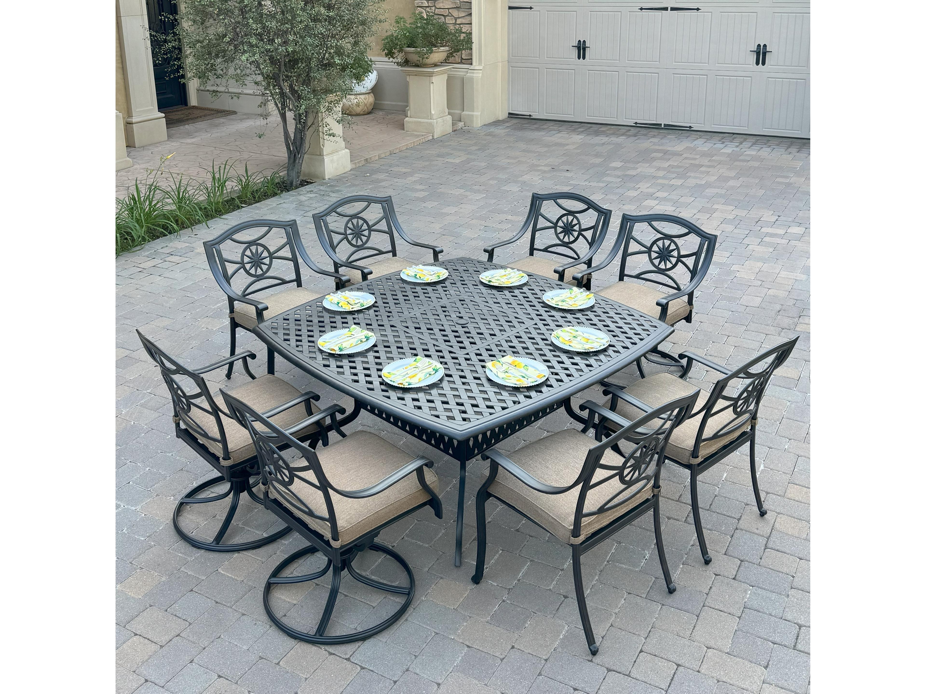 Darlee Outdoor Living Ten Star Cast Aluminum 9-Piece Outdoor Dining Set