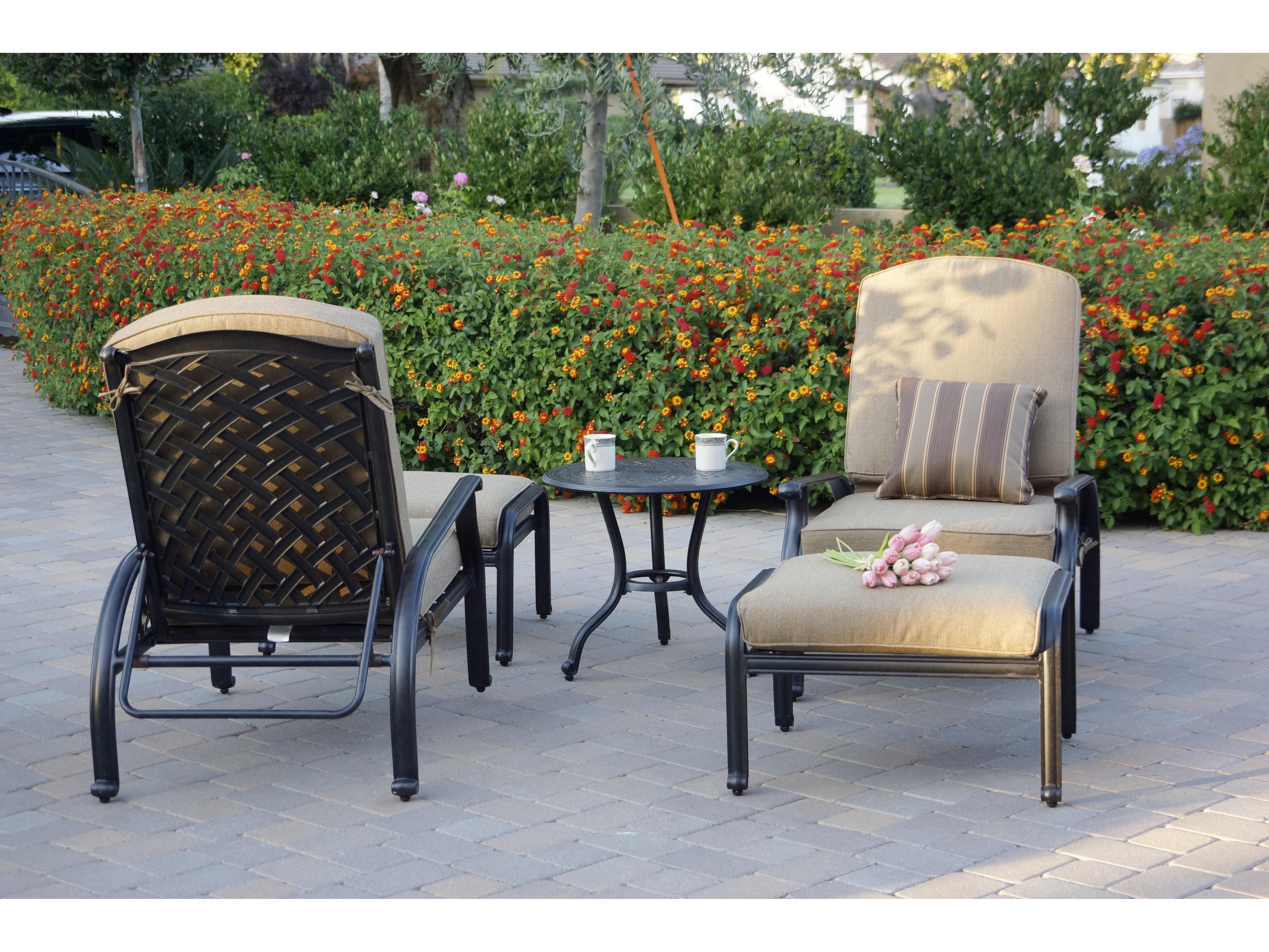 Darlee Outdoor Living Nassau Antique Bronze Cast Aluminum Cushion Lounge Set