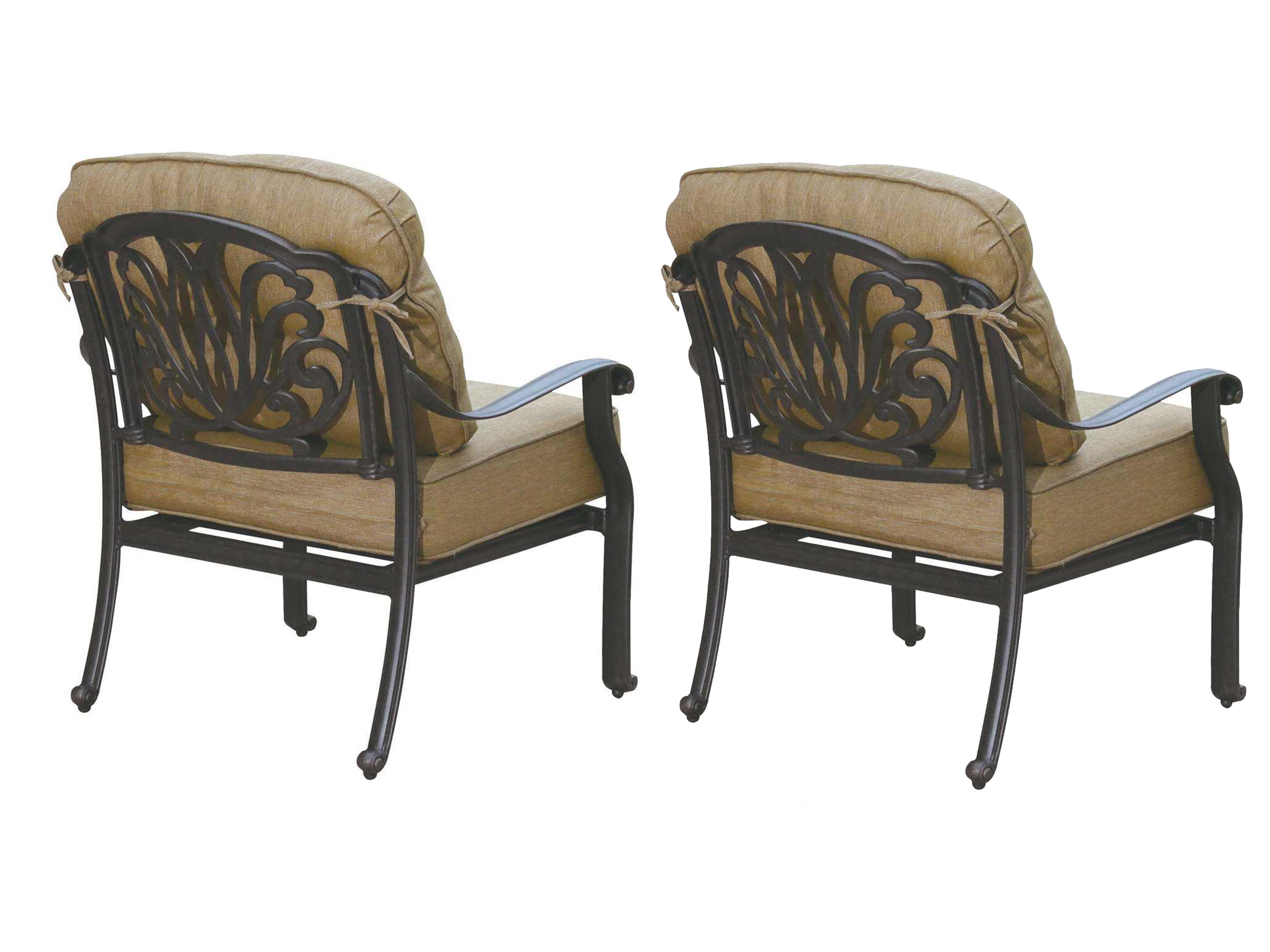 Darlee Outdoor Living Elisabeth Cast Aluminum Club Chair with Cushions Set of 2