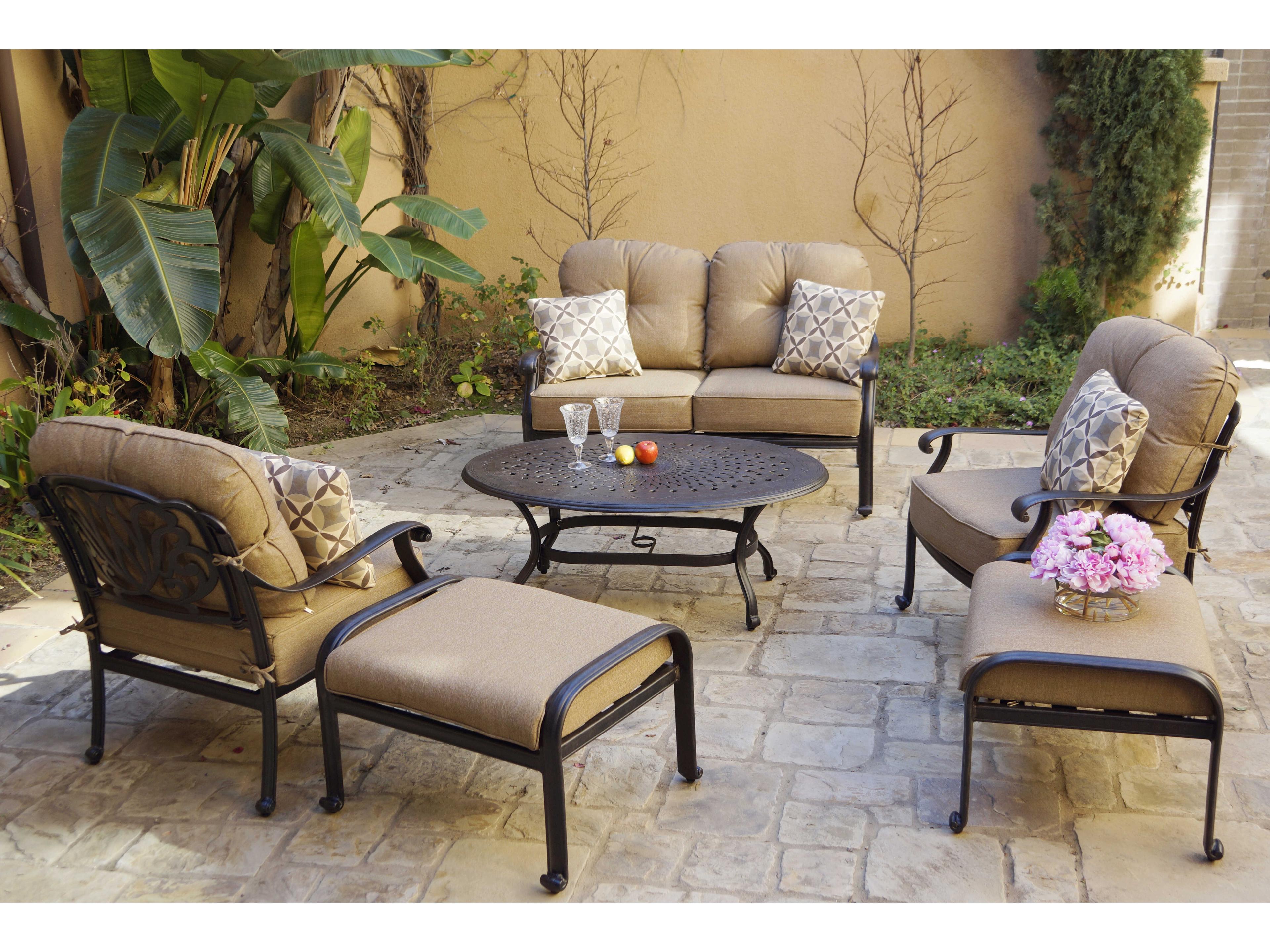 Darlee Outdoor Living Elisabeth Cast Aluminum Antique Bronze 6 Piece Lounge Set