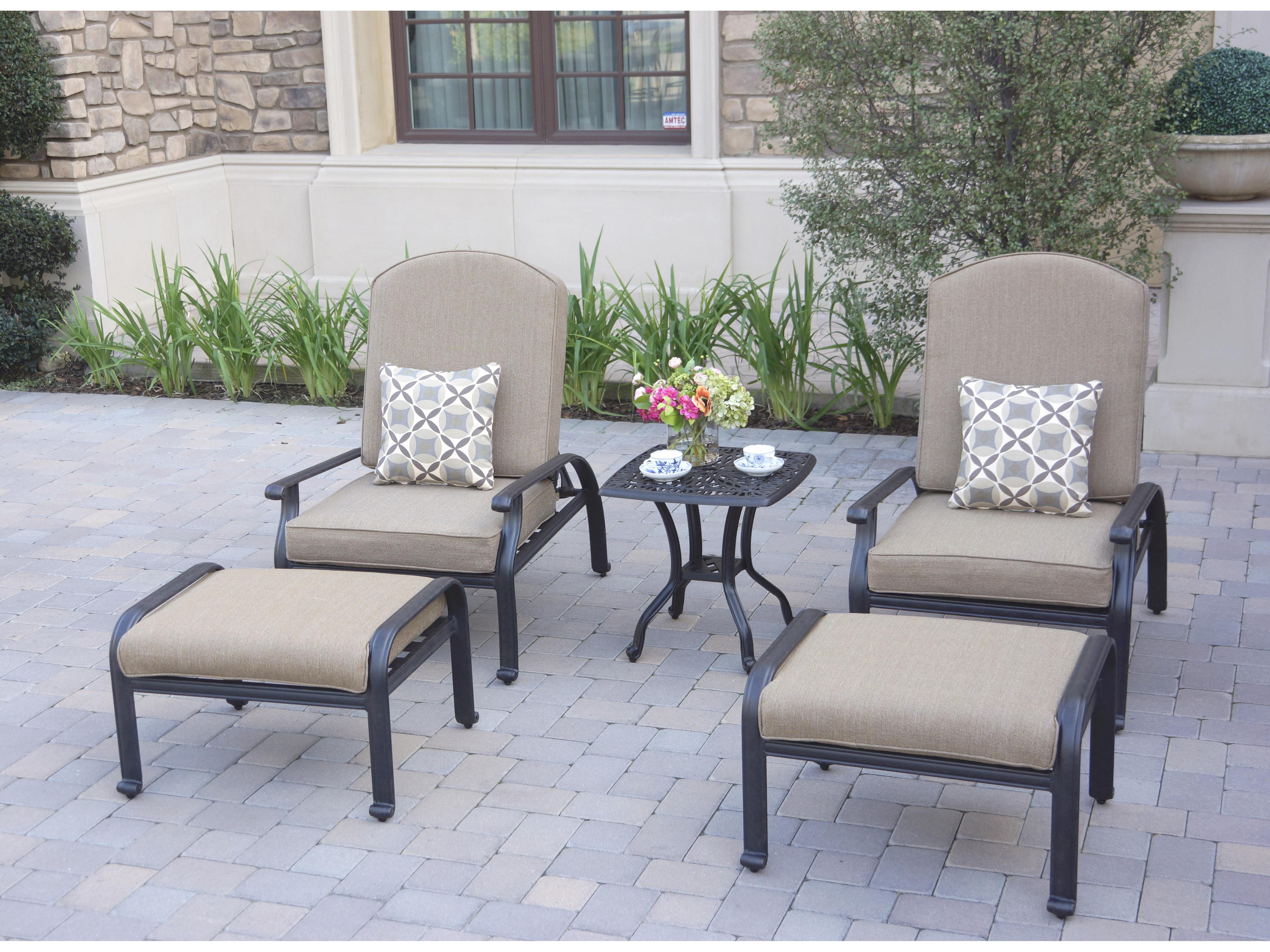 Darlee Outdoor Living Elisabeth Cast Aluminum Antique Bronze 5 Piece Lounge Set