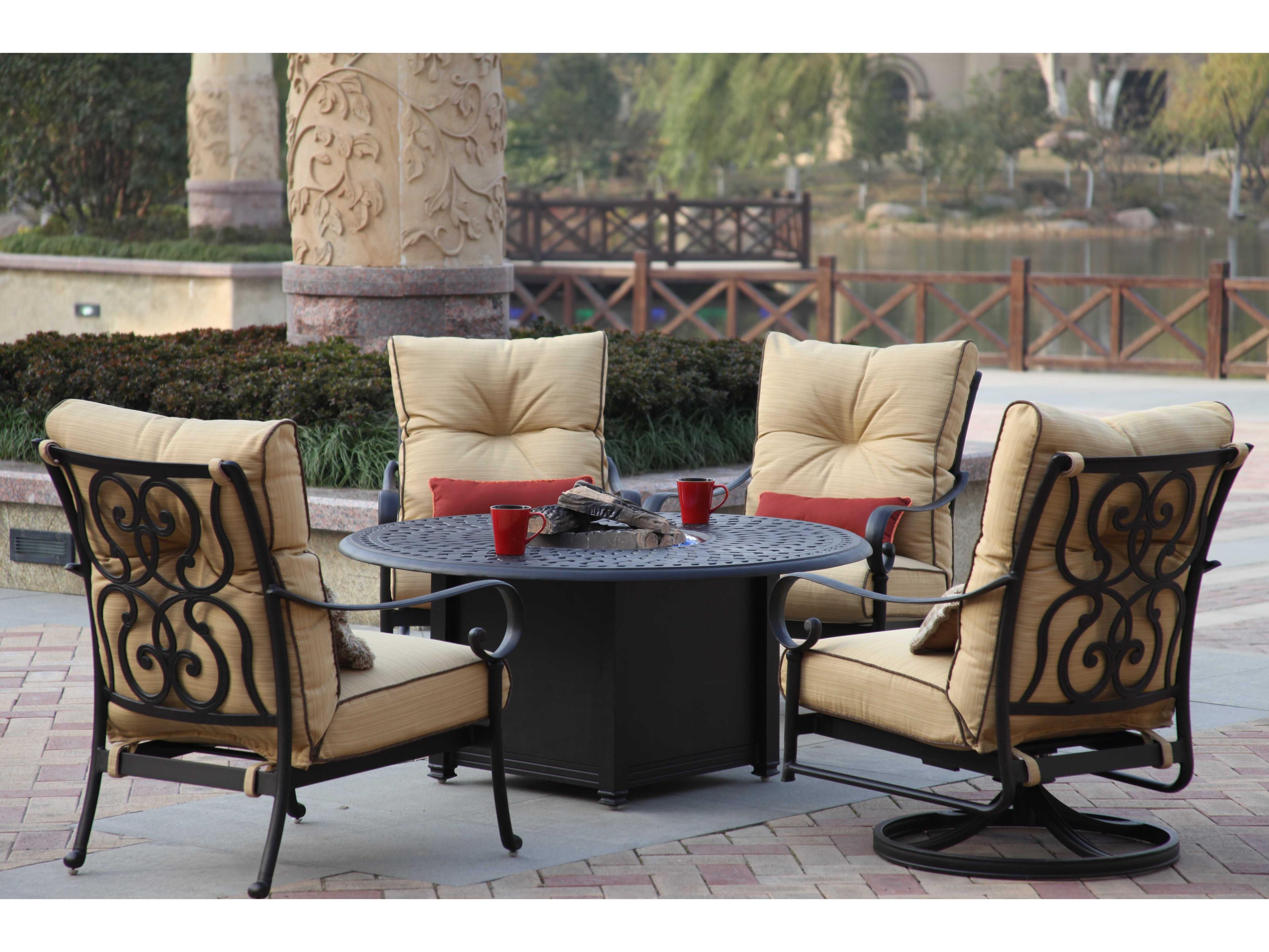 Darlee Outdoor Living Santa Anita Antique Bronze Cast Aluminum Lounge Set