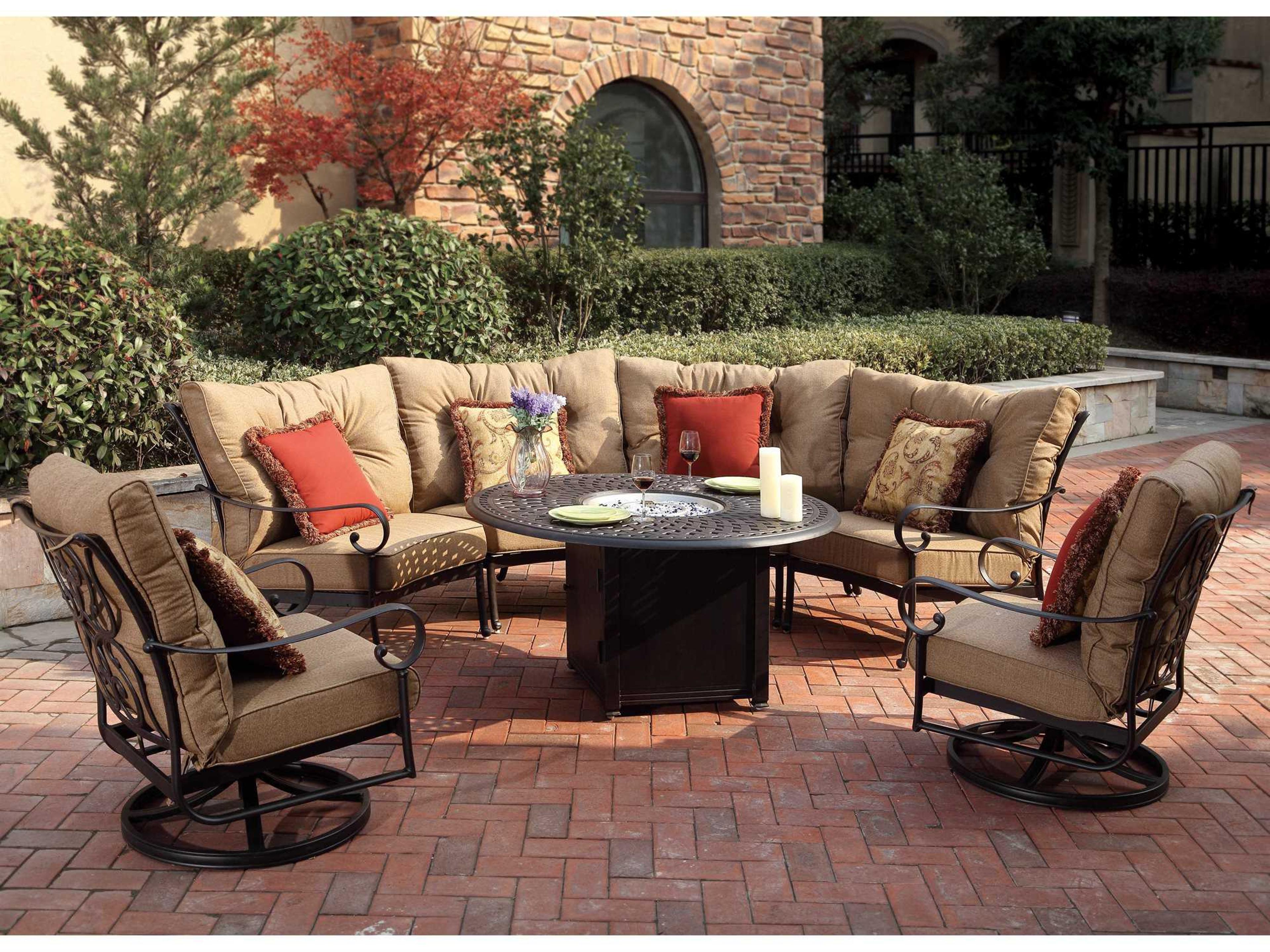 Darlee Outdoor Living Santa Anita Antique Bronze Cast Aluminum Lounge Set