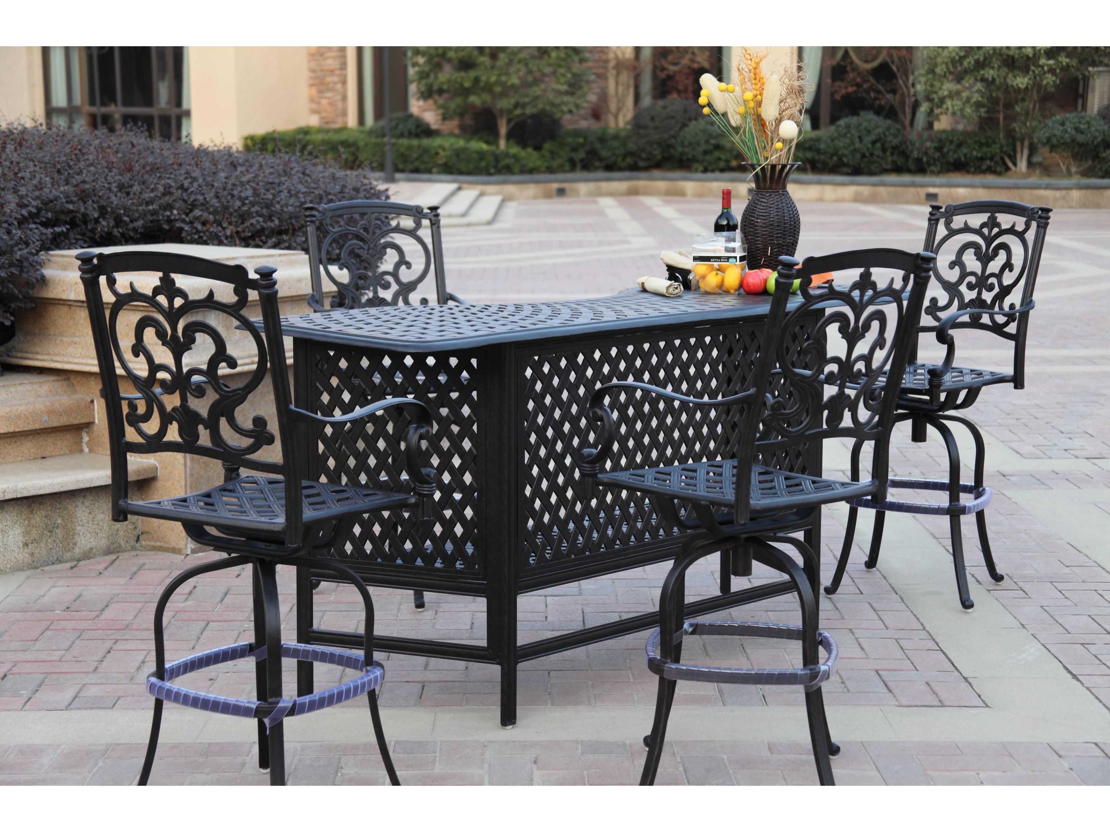 Darlee Outdoor Living Santa Barbara Antique Bronze Cast Aluminum Bar Set