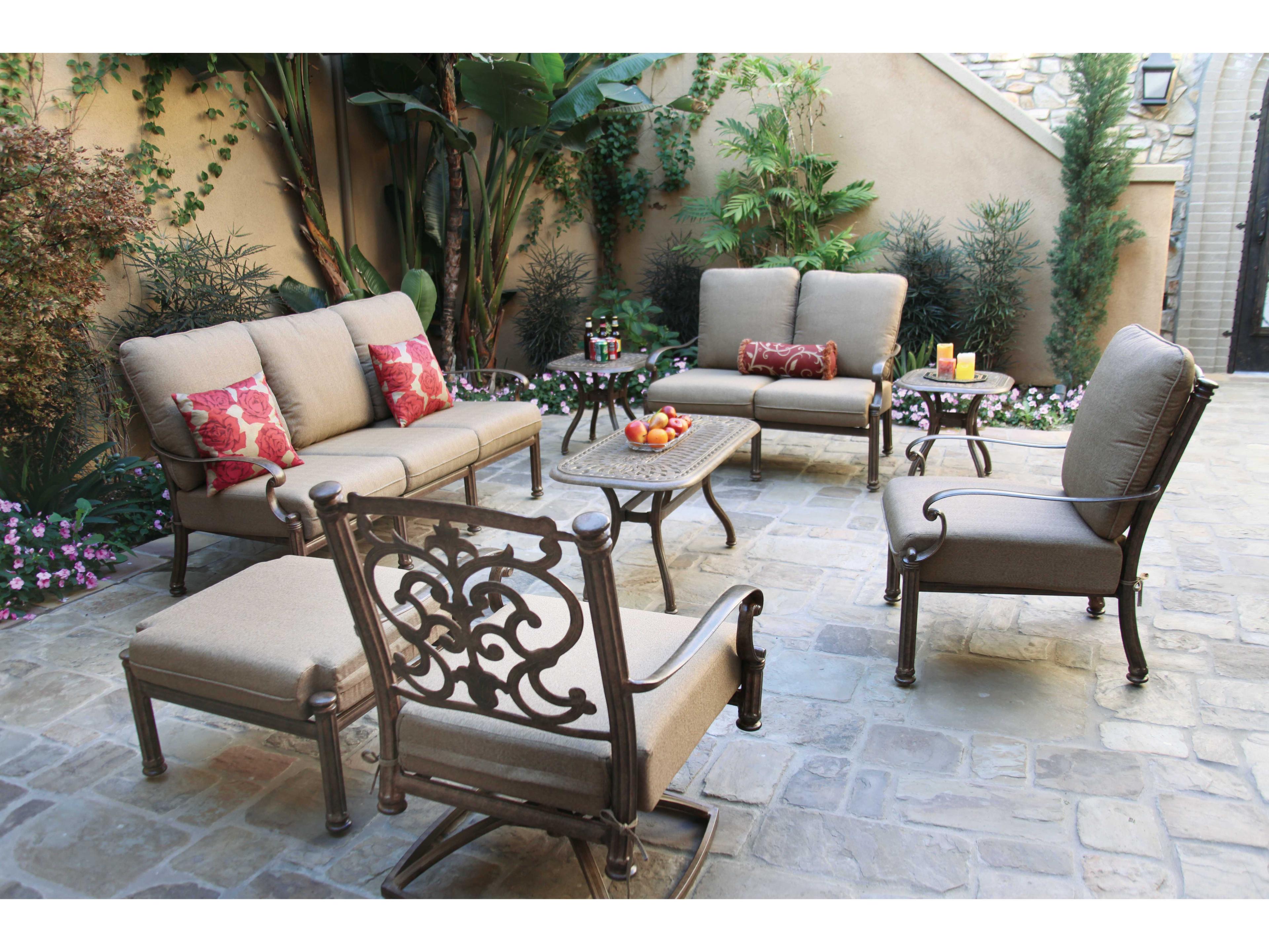 Darlee Outdoor Living Santa Barbara Antique Bronze Cast Aluminum Lounge Set