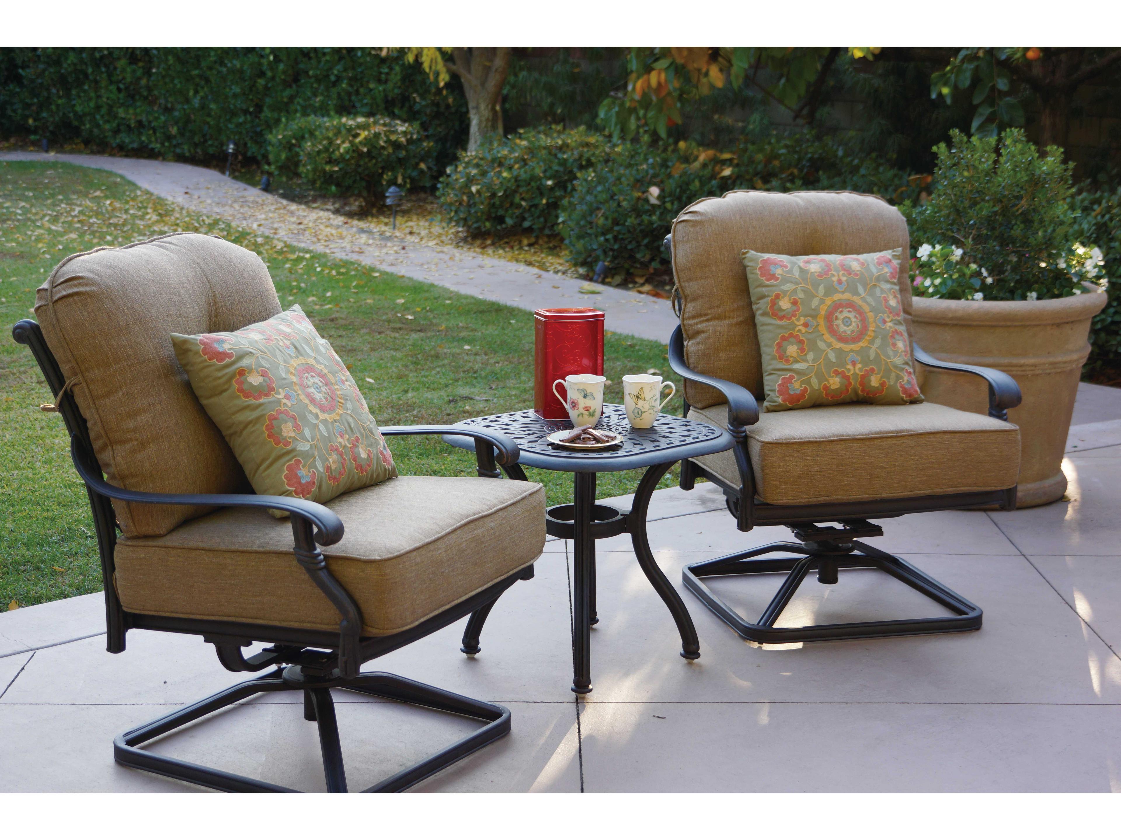 Darlee Outdoor Living Santa Monica Antique Bronze Cast Aluminum Lounge Set