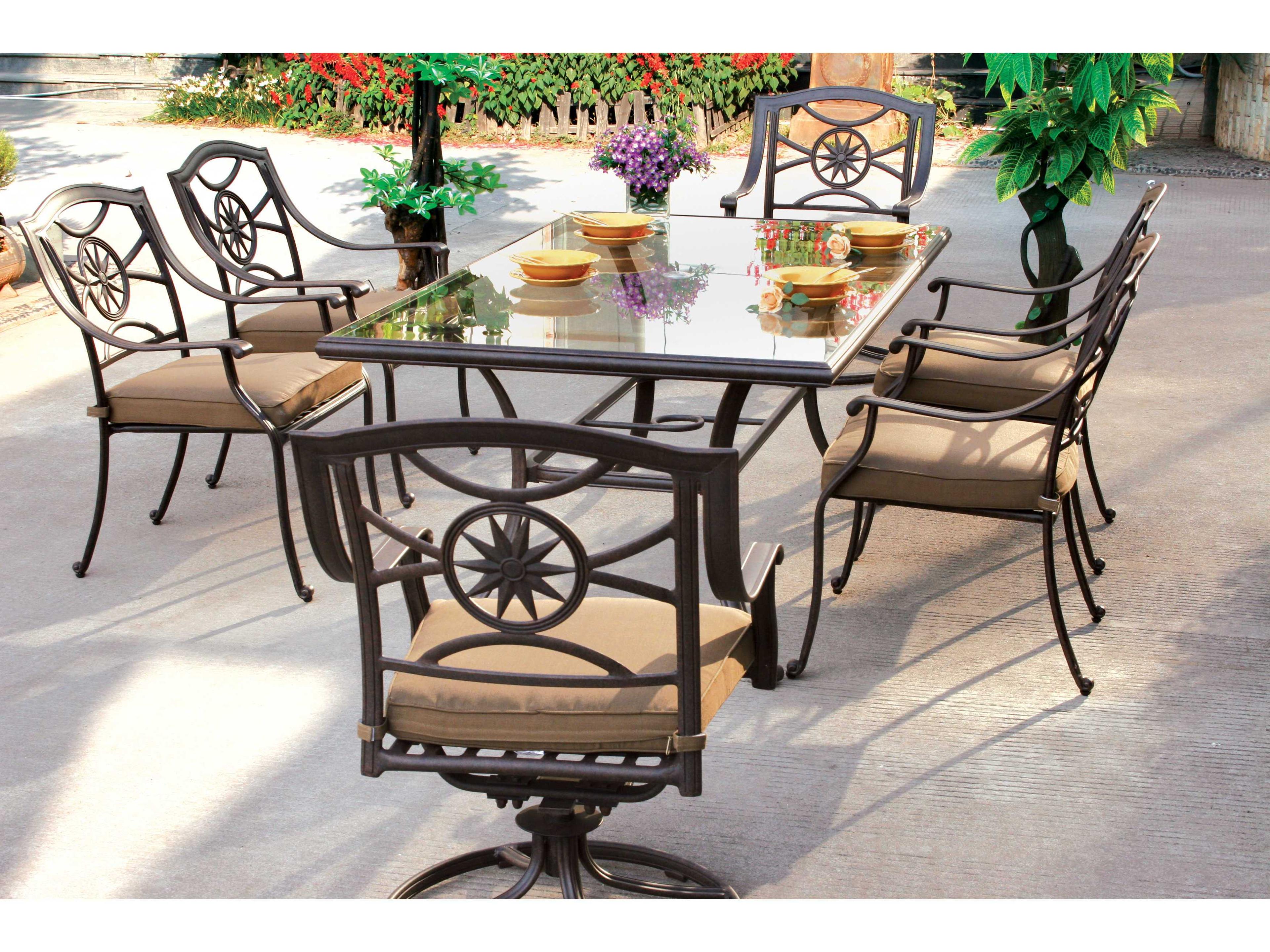 Darlee Outdoor Living Ten Star Antique Bronze Cast Aluminum Dining Set