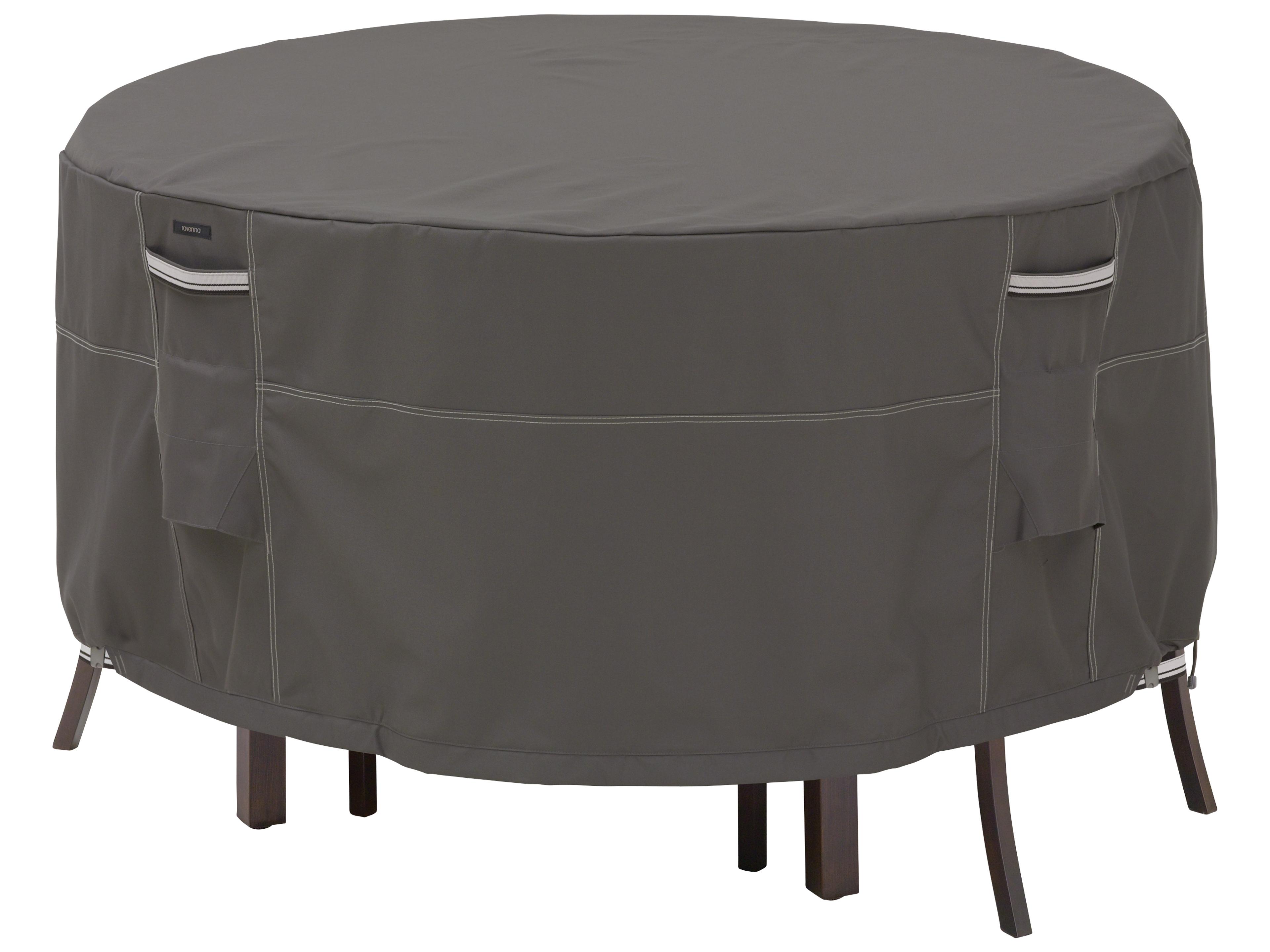 Duck Covers Ravenna Dark Taupe 52 Inch Round Table & Chair Bistro Set Cover