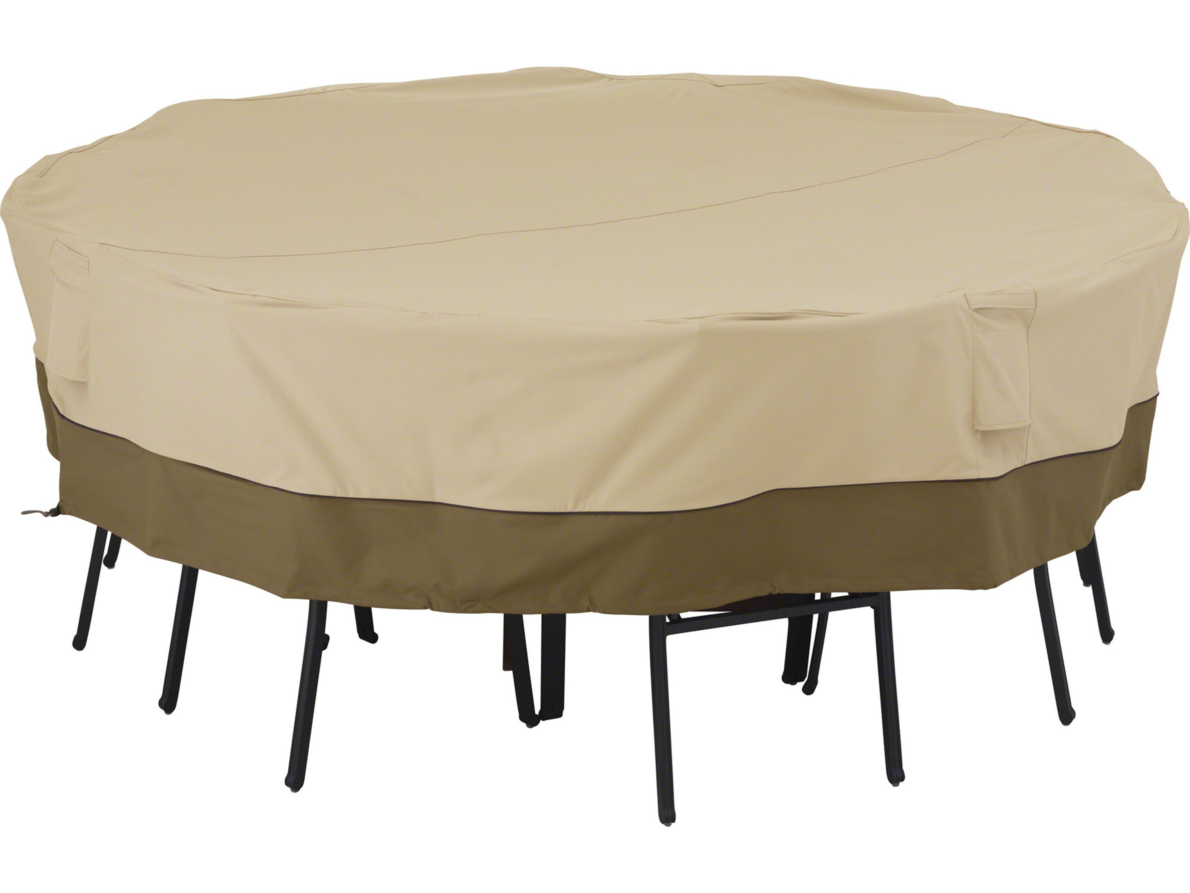 Duck Covers Veranda Pebble 98'' Square Table & Chair Cover