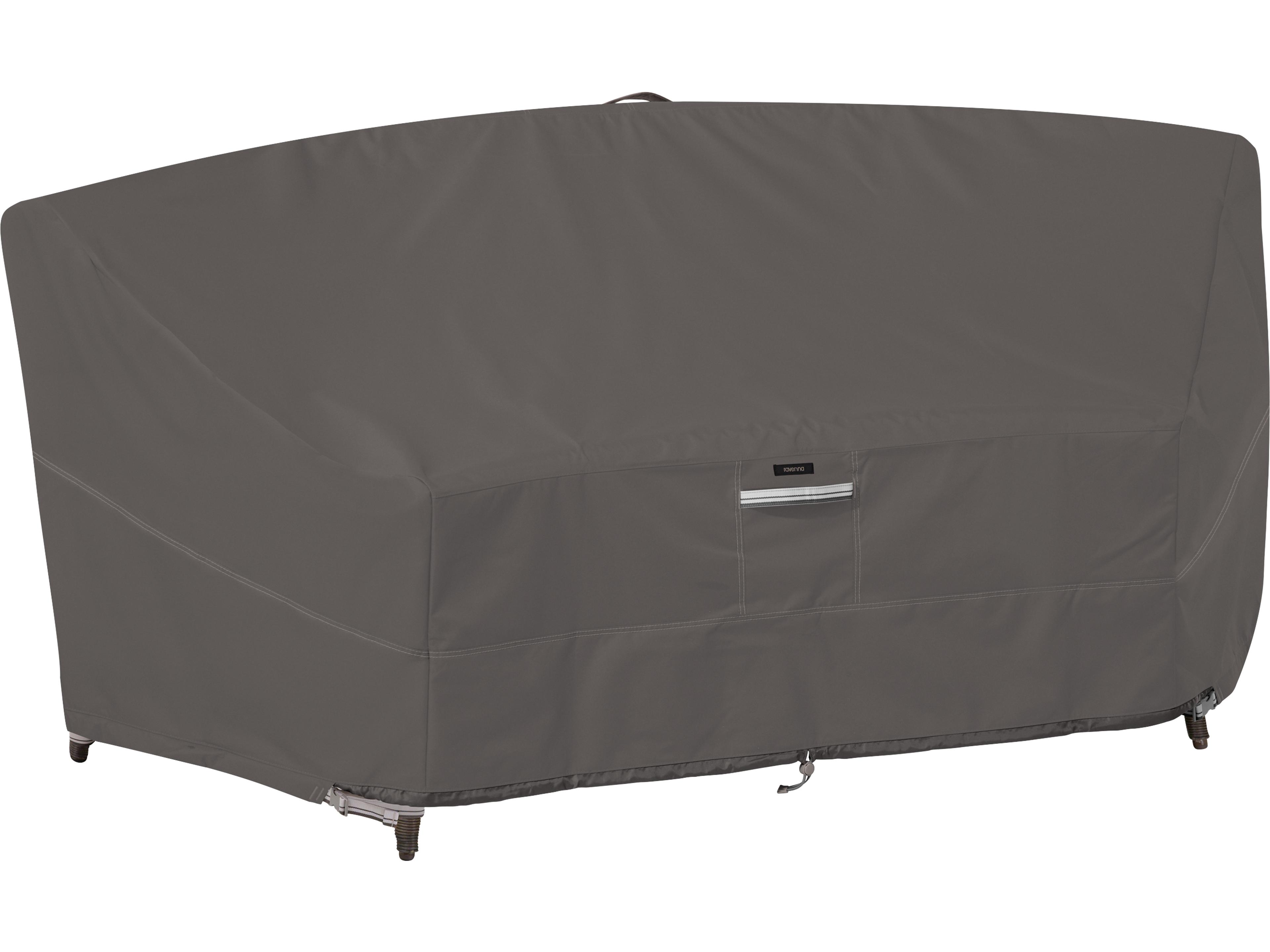 Duck Covers Ravenna Dark Taupe 92 Inch Curved Sofa Sectional Cover