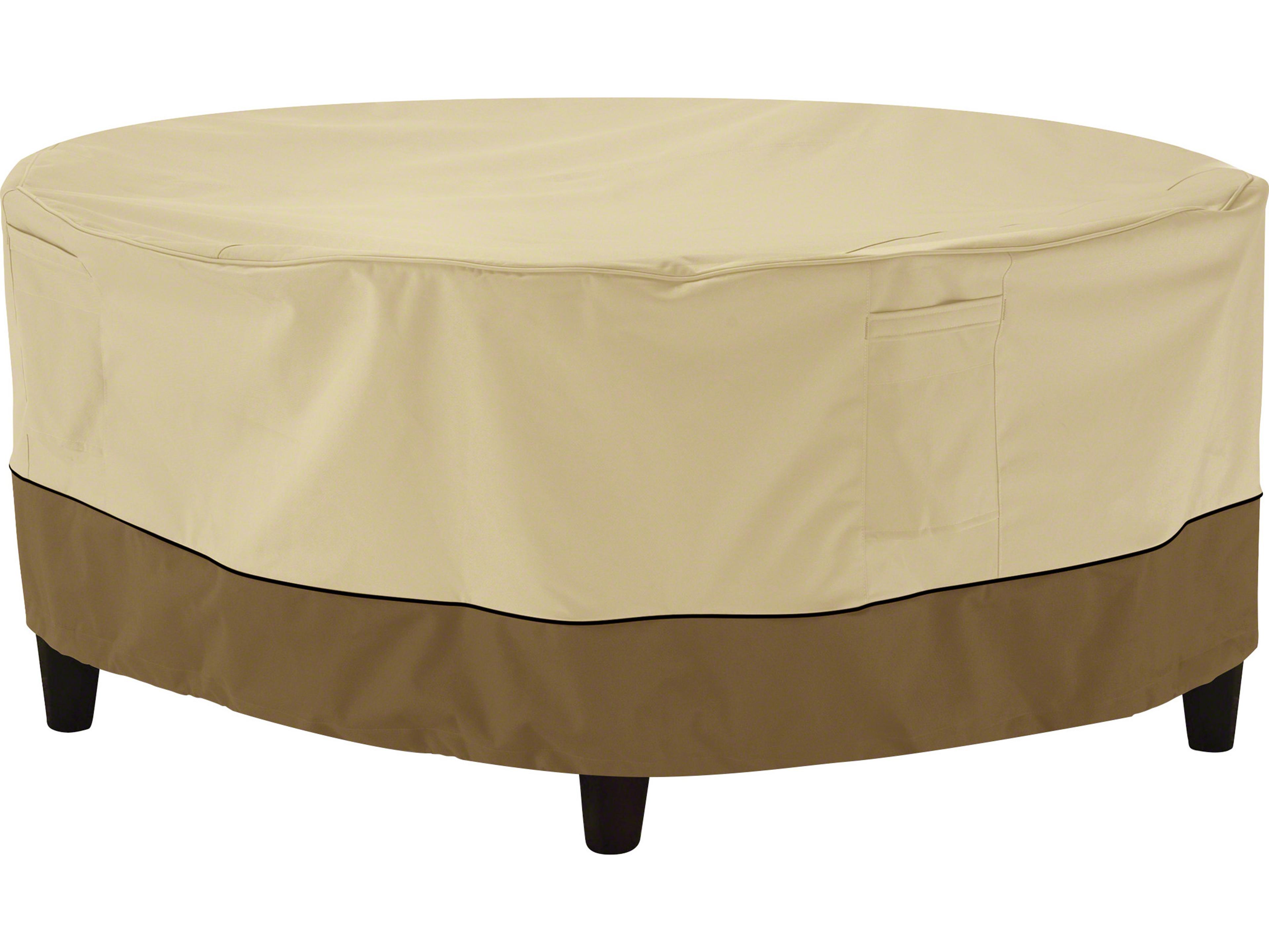 Duck Covers Veranda Pebble 32 Inch Round Ottoman/Coffee Table Cover